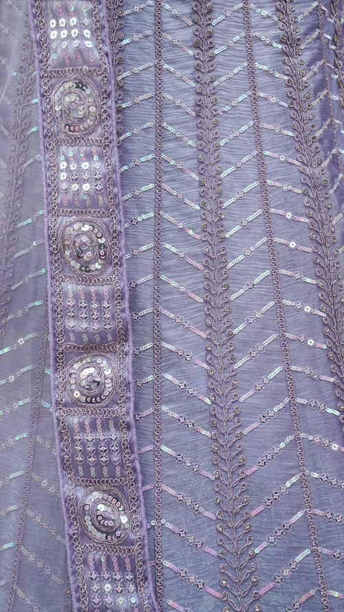 Lavender Embroidered Lehenga Choli with Mirror Work Dupatta – Bridal & Festive Wear
