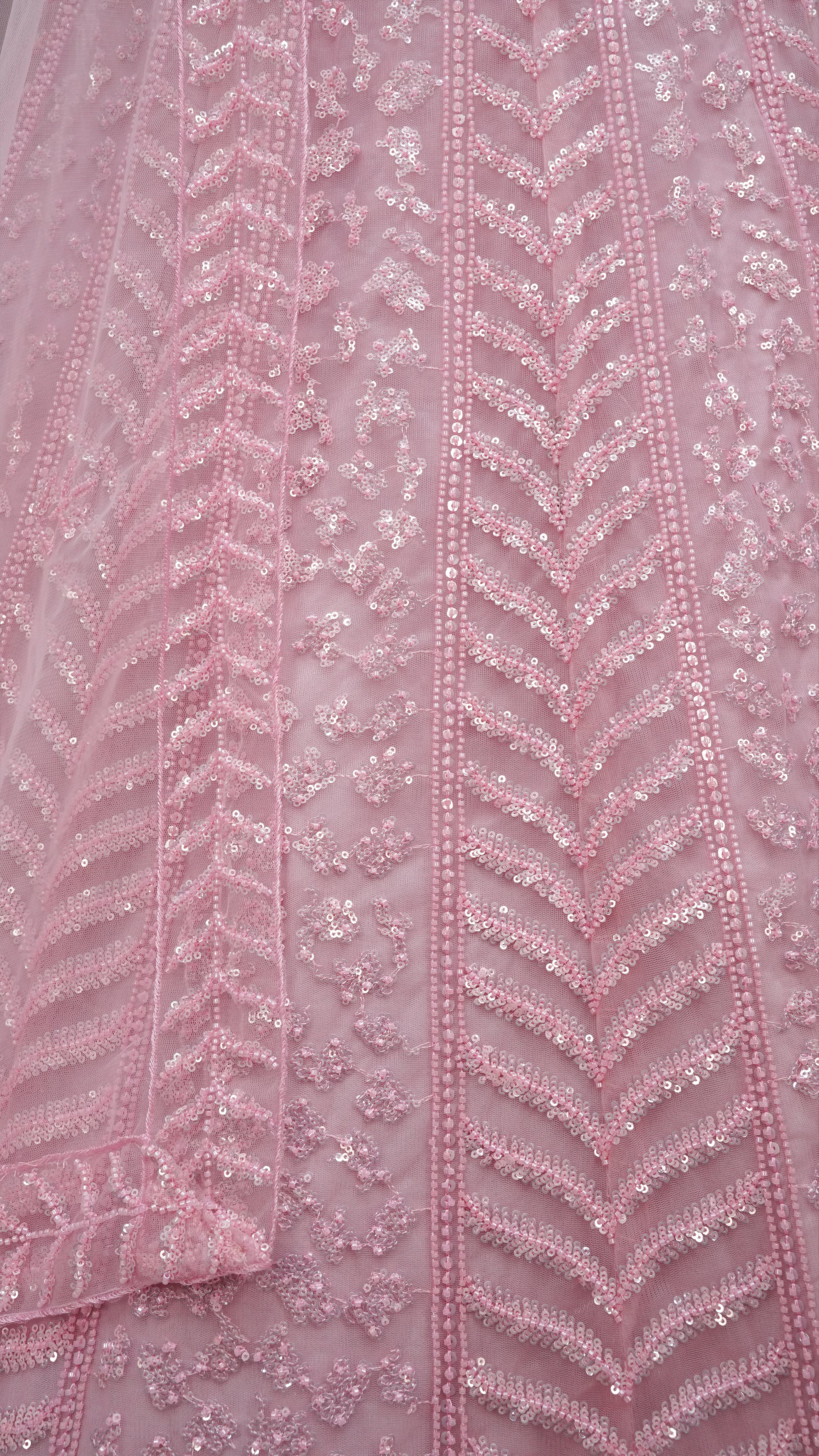 Pink Embroidered Lehenga Choli with Net Dupatta –  Festive Wear