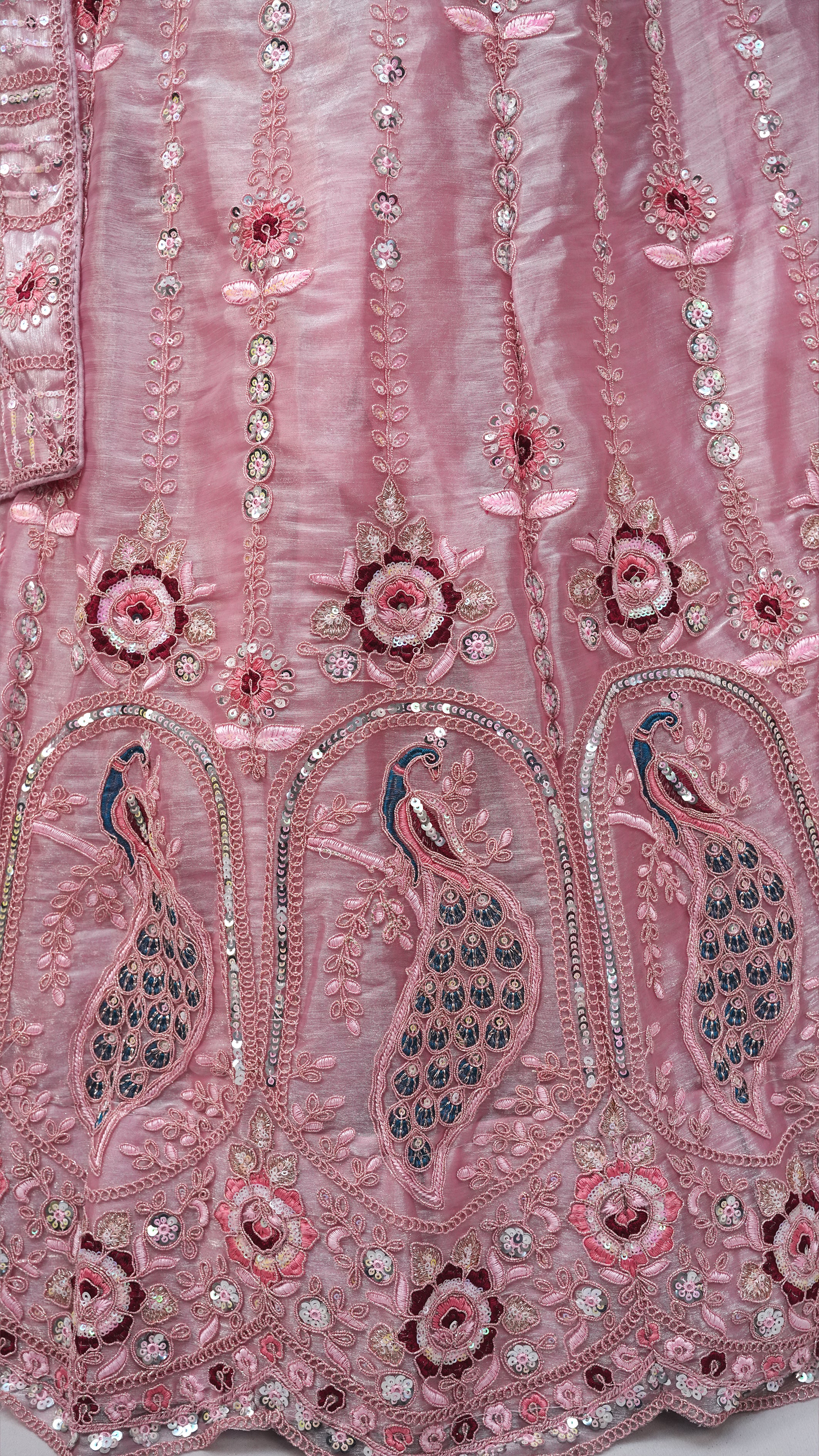 Blush Pink Embroidered Lehenga Choli with Net Dupatta – Festive Wear