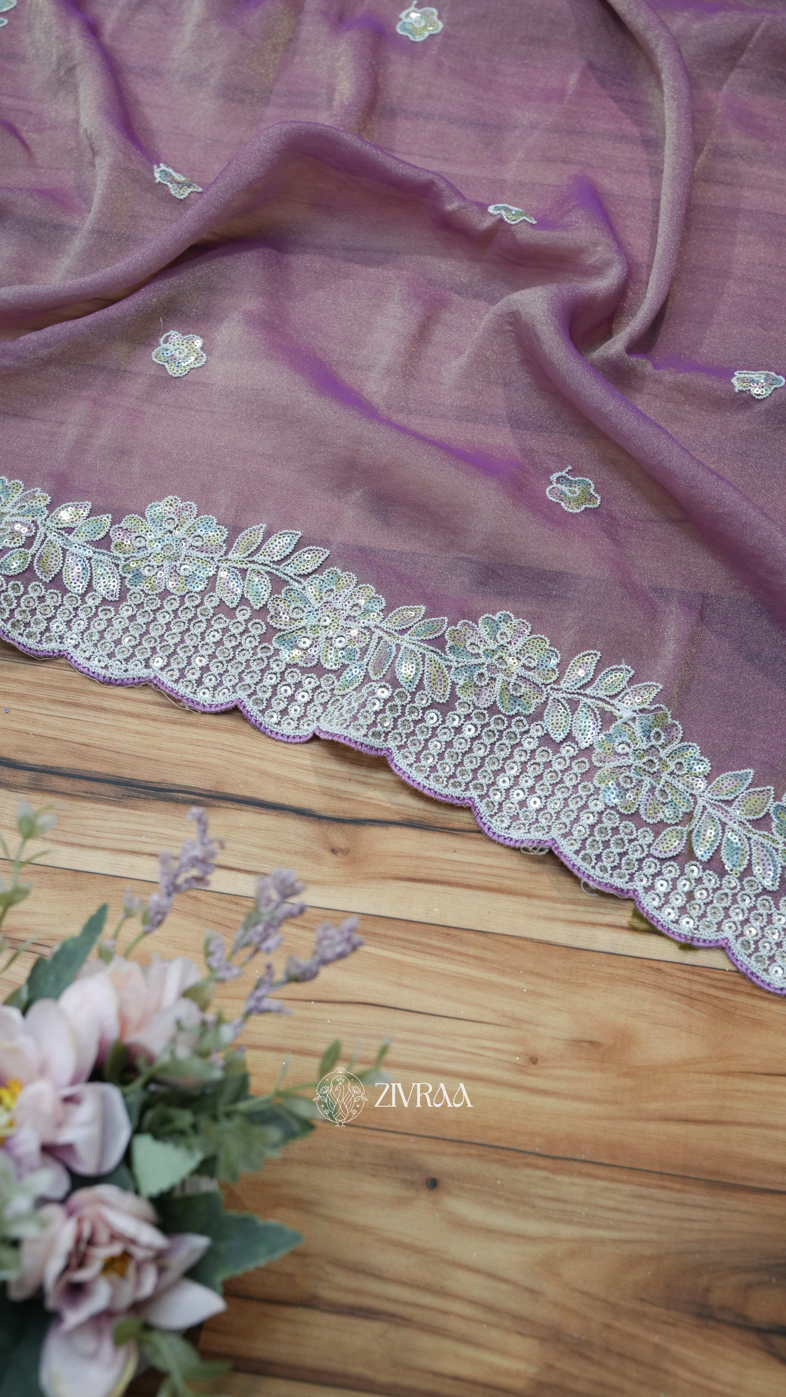 Elegant Peach Embroidered Saree – Timeless Grace & Luxury