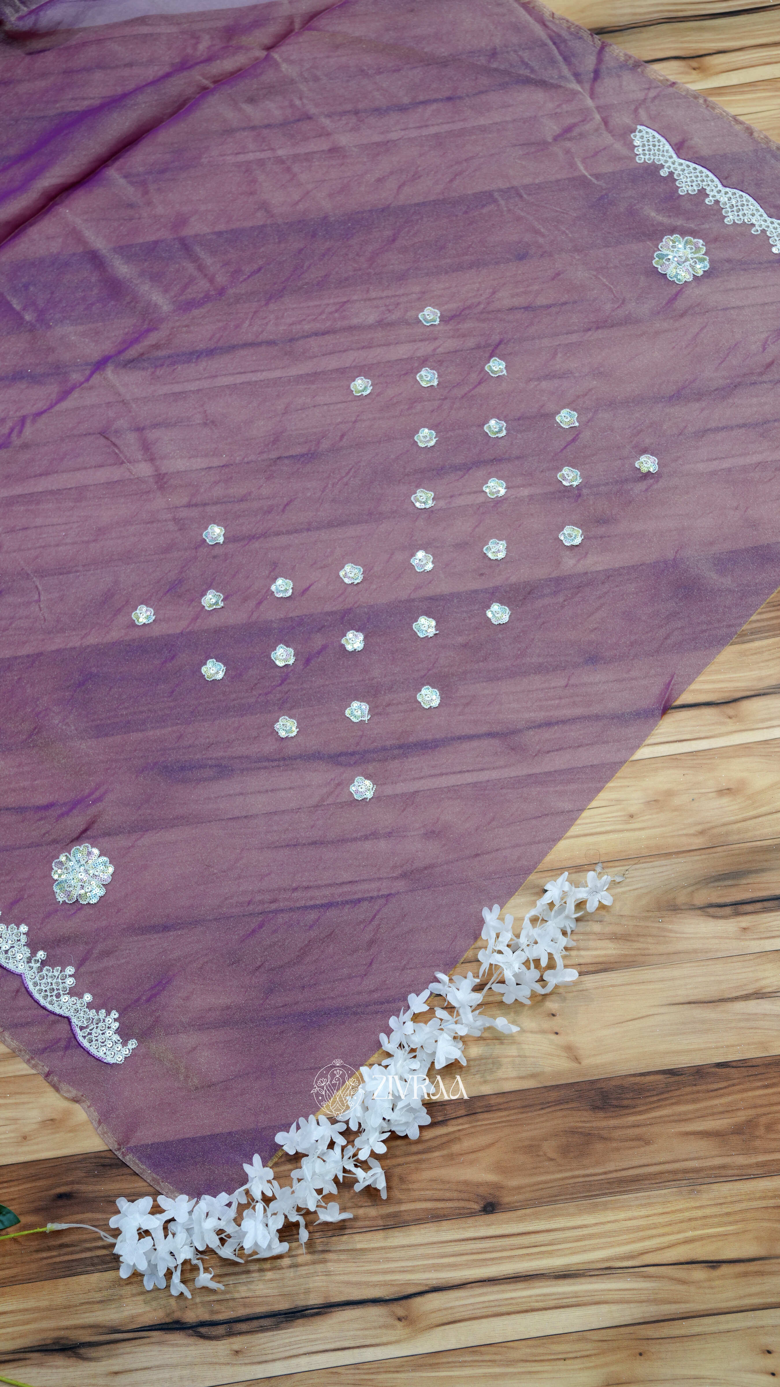 Elegant Mauve Embroidered Saree – Premium Party & Festive Wear