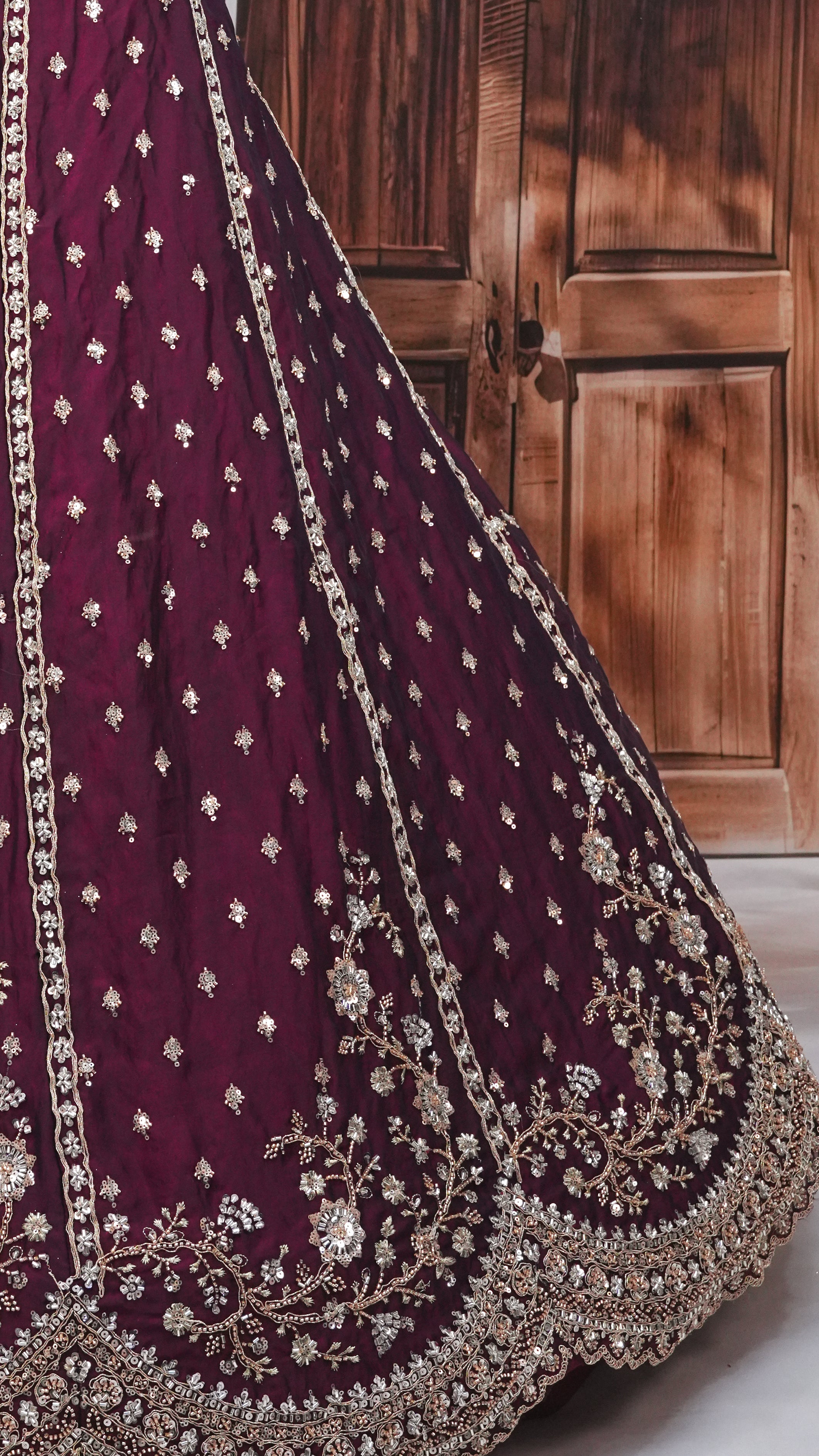 Wine Purple Embroidered Lehenga Choli with Net Dupatta – Bridal & Festive Wear