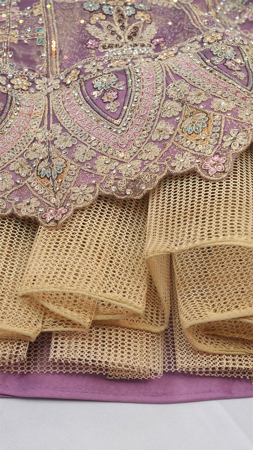 Lavender Embroidered Lehenga Choli with Net Dupatta Festive Wear