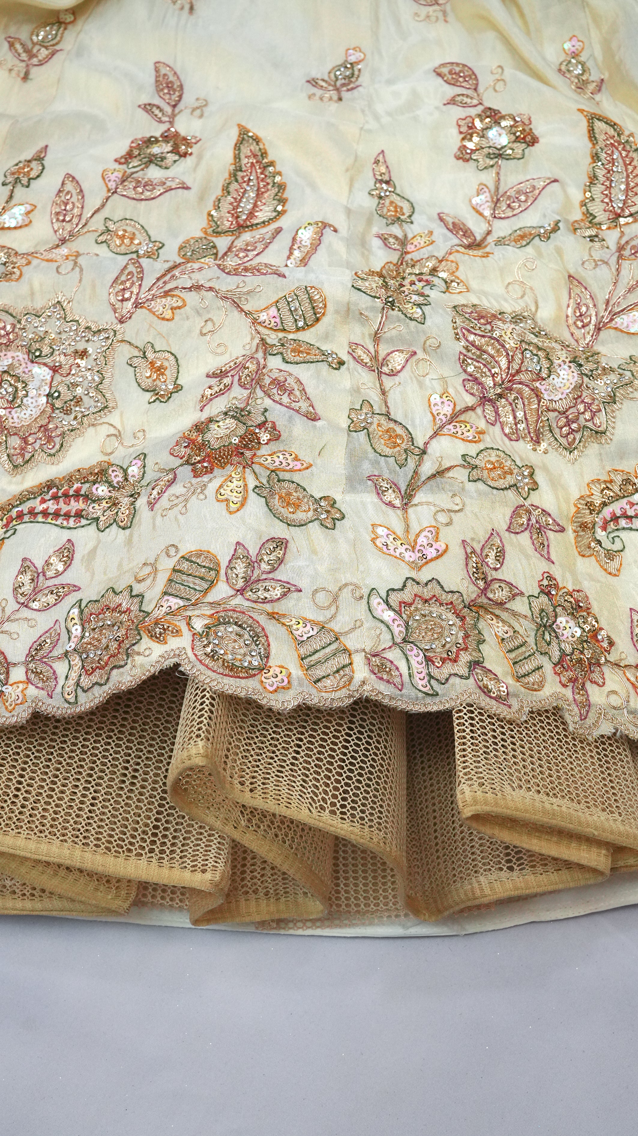 Ivory Embroidered Lehenga Choli with Mauve Silk Dupatta – Bridal & Festive Wear