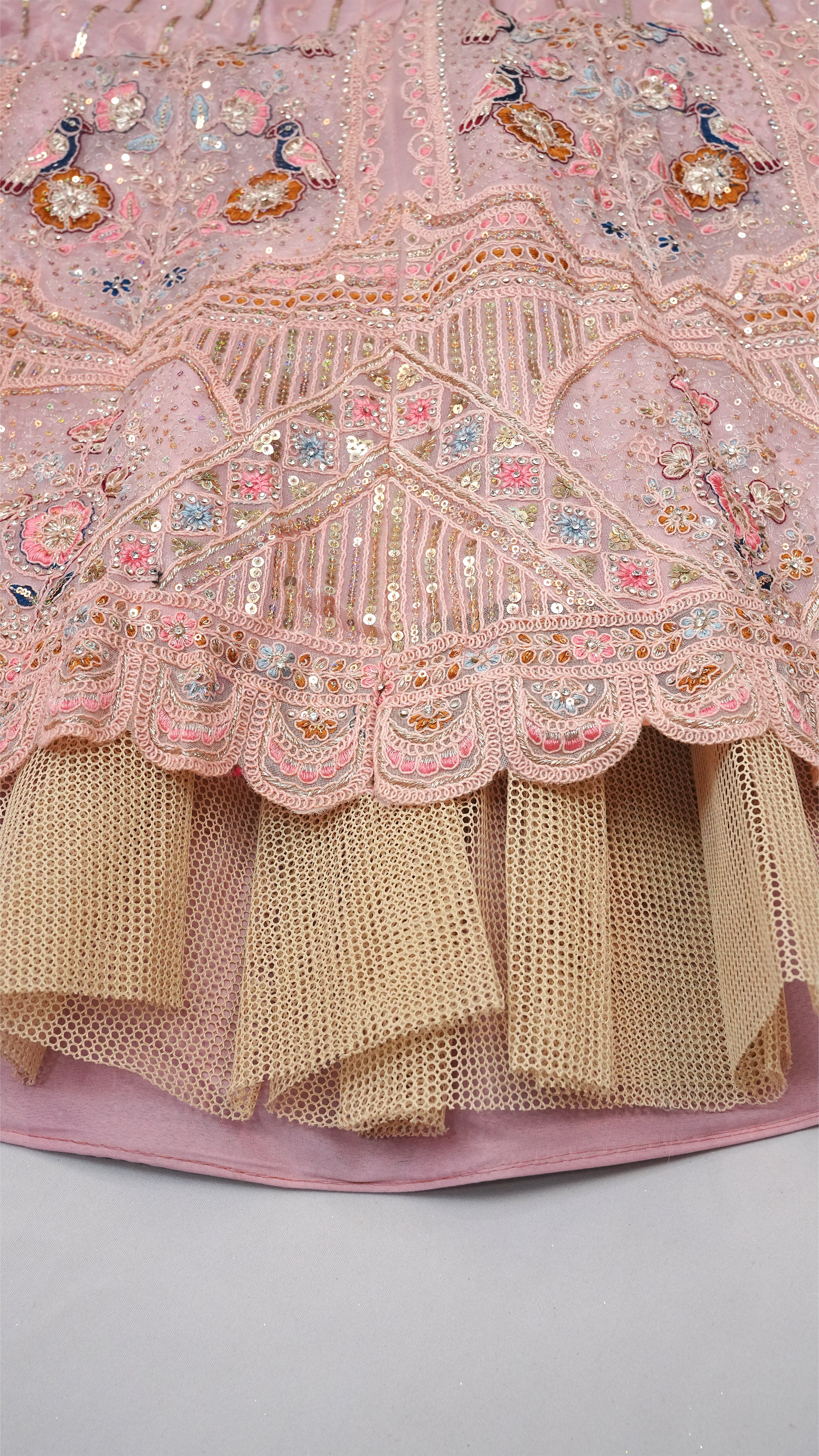 Gajri Embroidered Lehenga Choli with Net Dupatta  Festive Wear