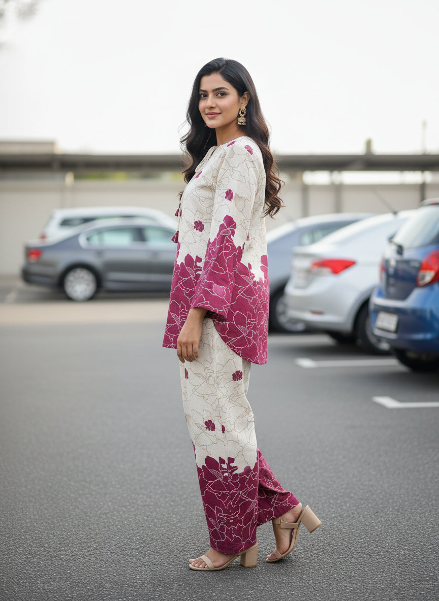 Elegant Floral Printed Co-Ord Set for Women | Stylish Everyday & Brunch Wear