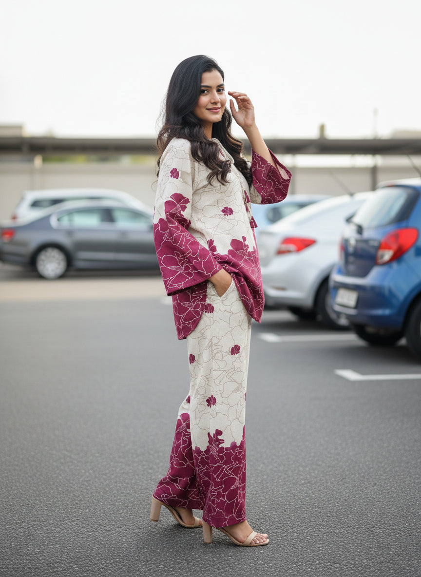 Elegant Floral Printed Co-Ord Set for Women | Stylish Everyday & Brunch Wear