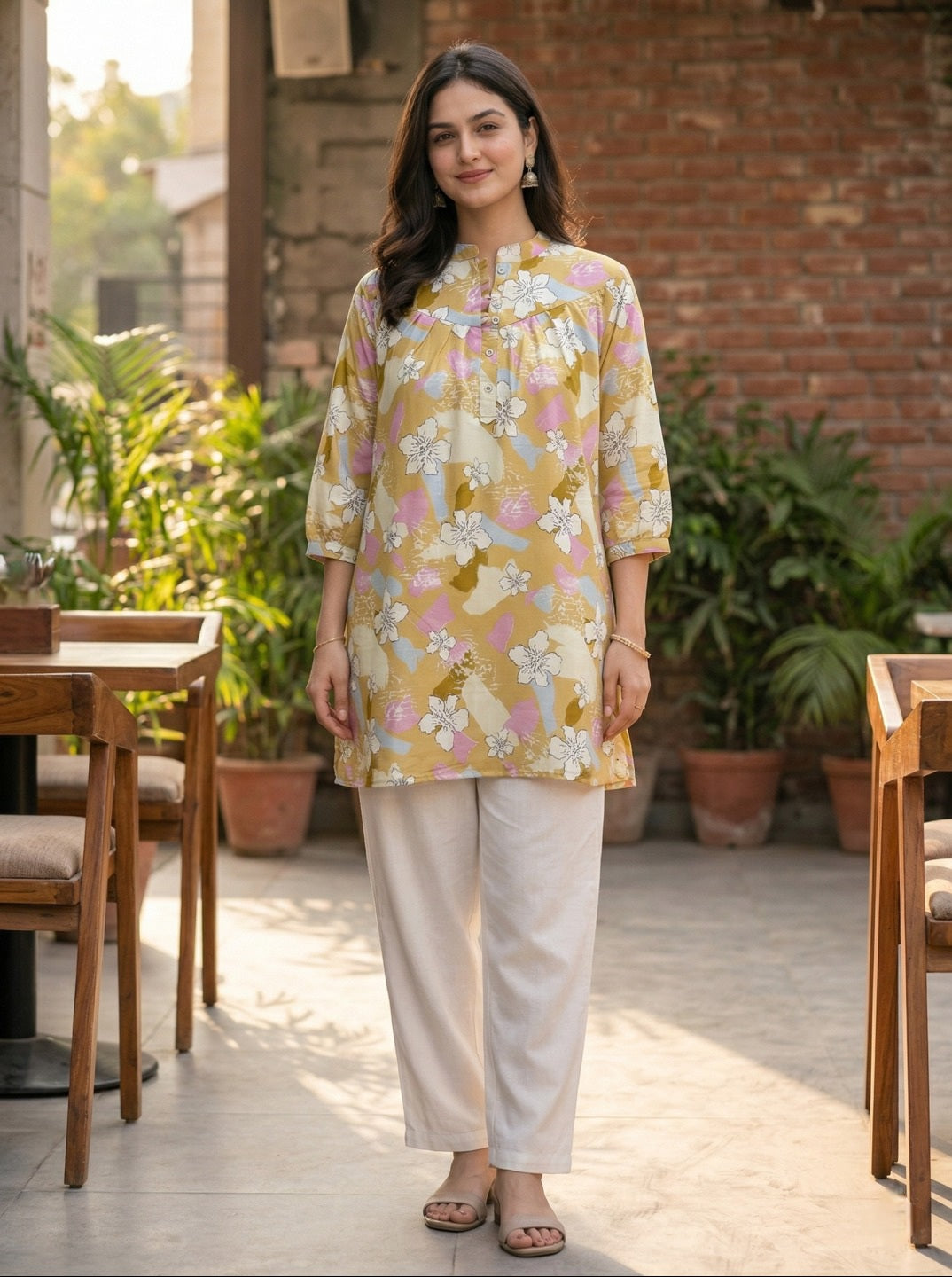 Women Floral Printed Cotton Kurti | Summer Trend 2026 Straight Fit Ethnic Kurta for Office Wear, Daily Wear & Casual Chic Look (1 Piece Only)