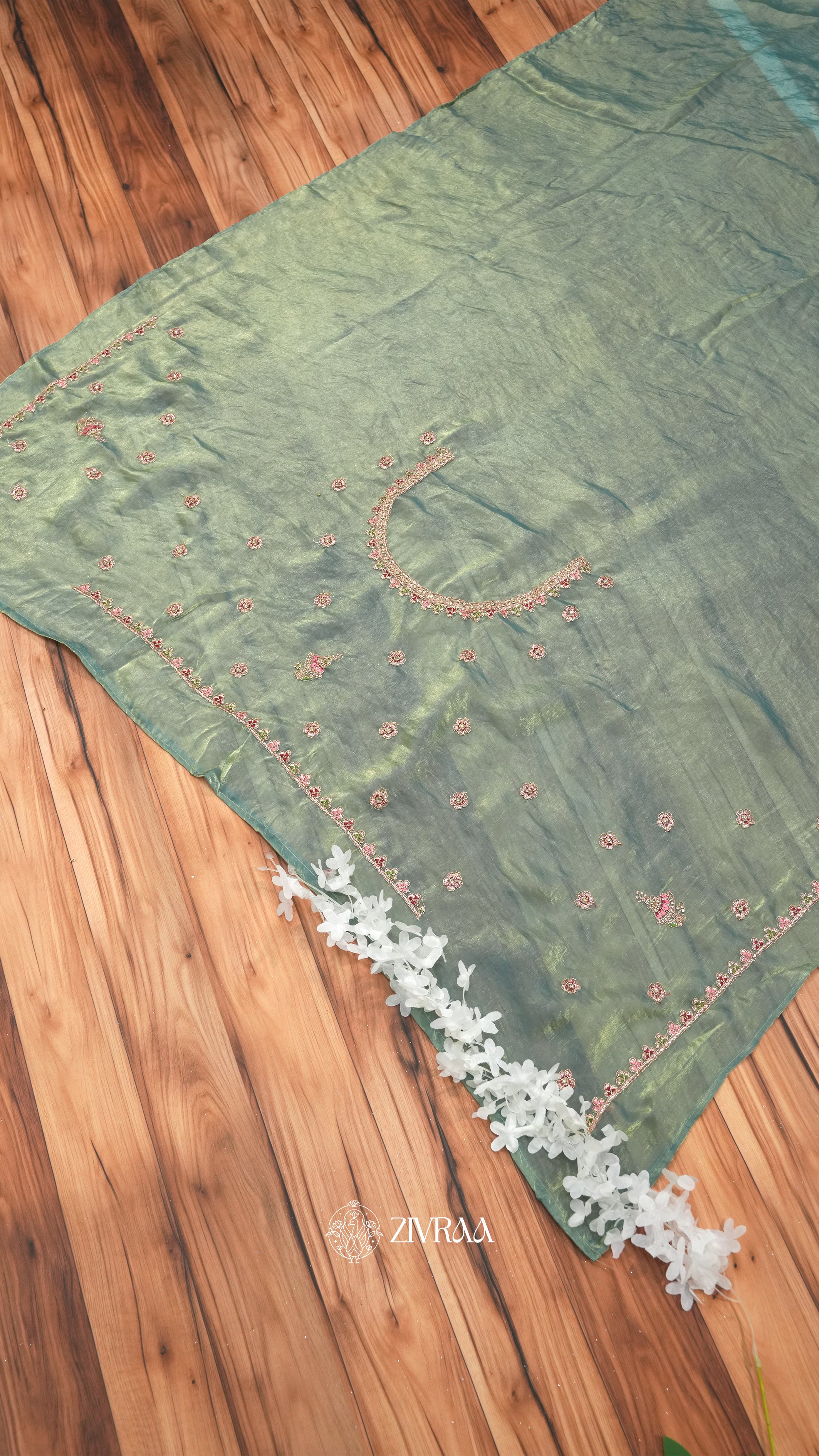 Elegant Rose Pink Silk Saree with Heavy Zari & Floral Embroidered Border