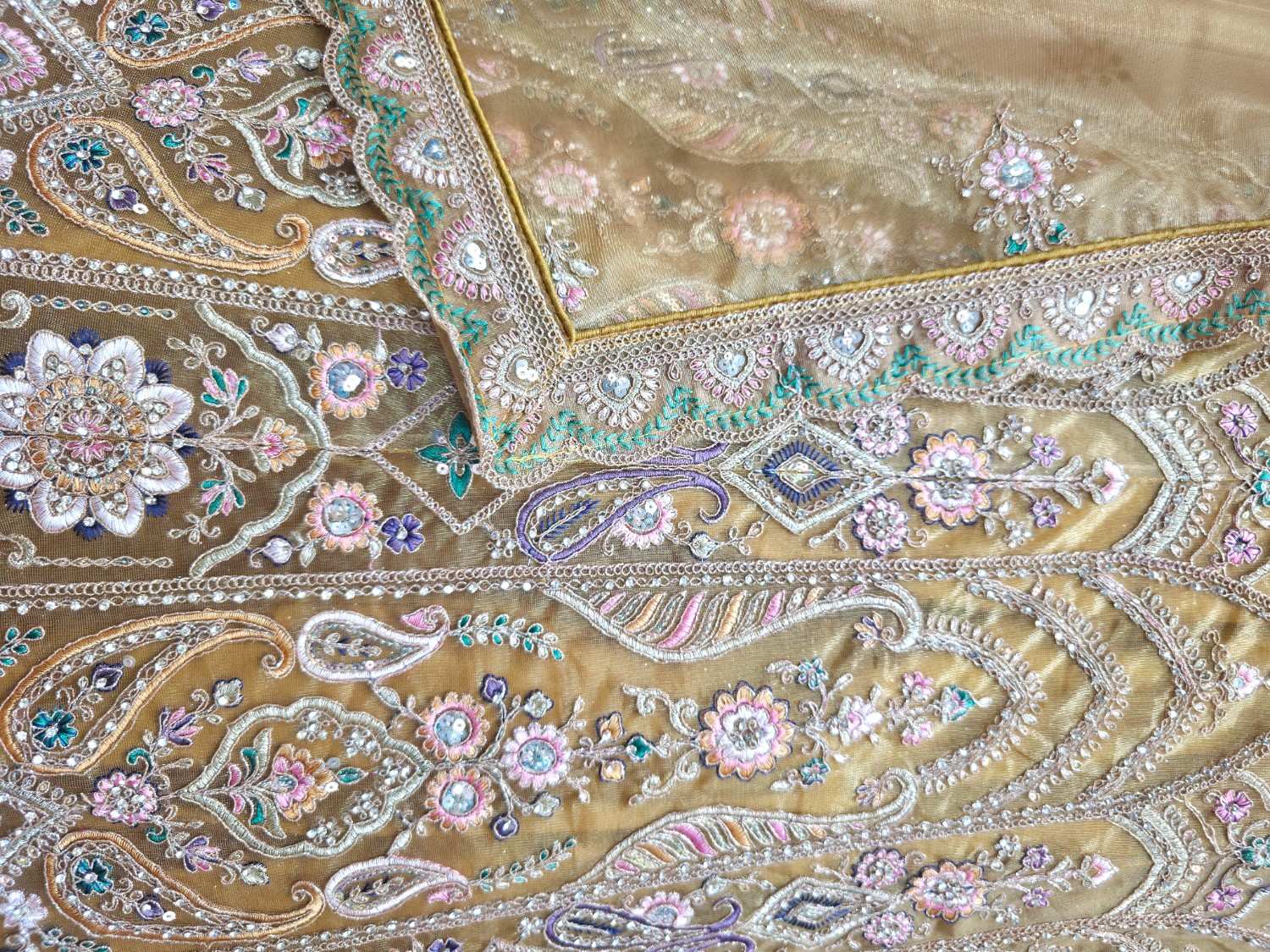 Mustard Embroidered Lehenga Choli with Heavy Jarkan Work – Designer Wedding & Festive Wear (Semi Stitched)