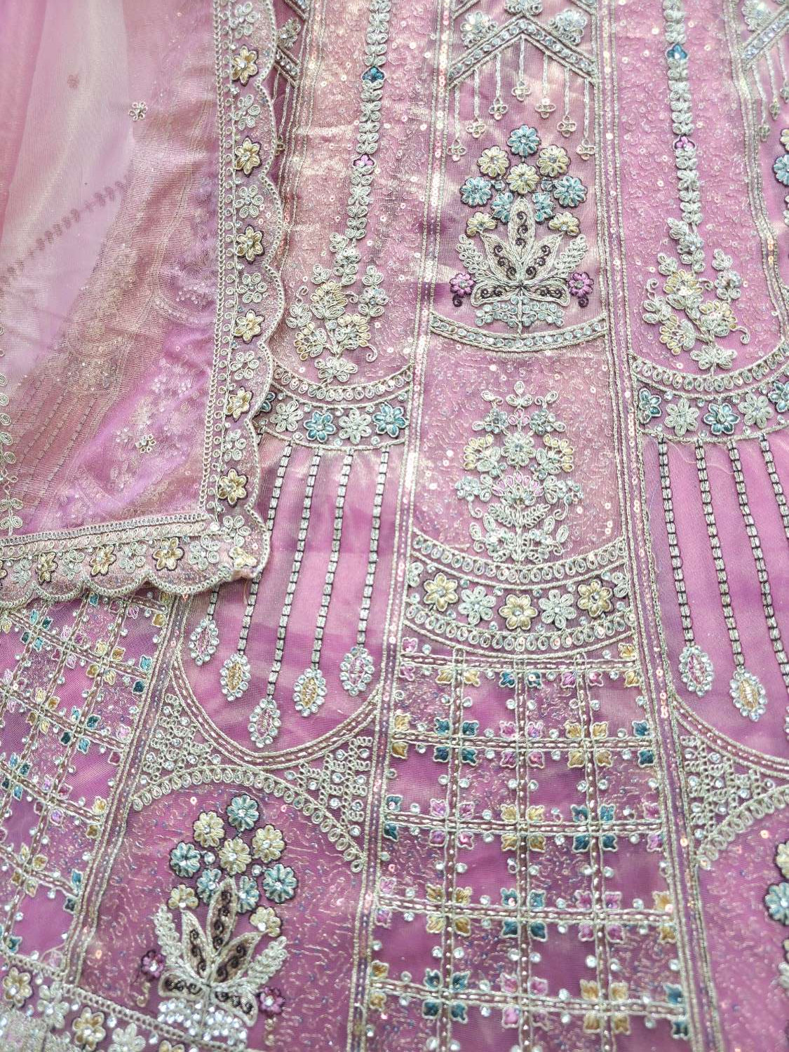 Lavender Embroidered Lehenga Choli with Net Dupatta Festive Wear