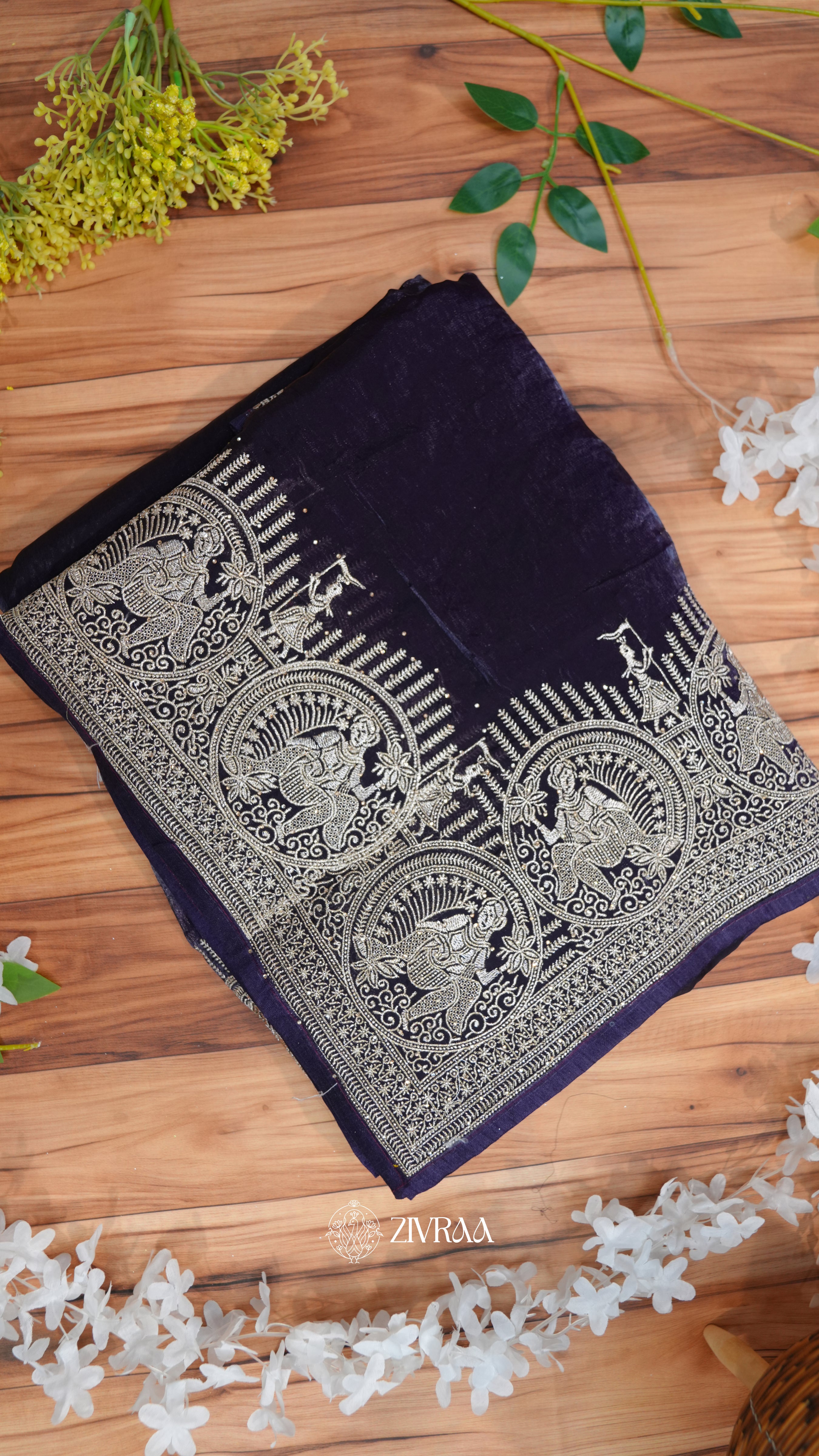 Elegant Wine Maroon Silk Saree with Traditional Silver Zari Figurative Border