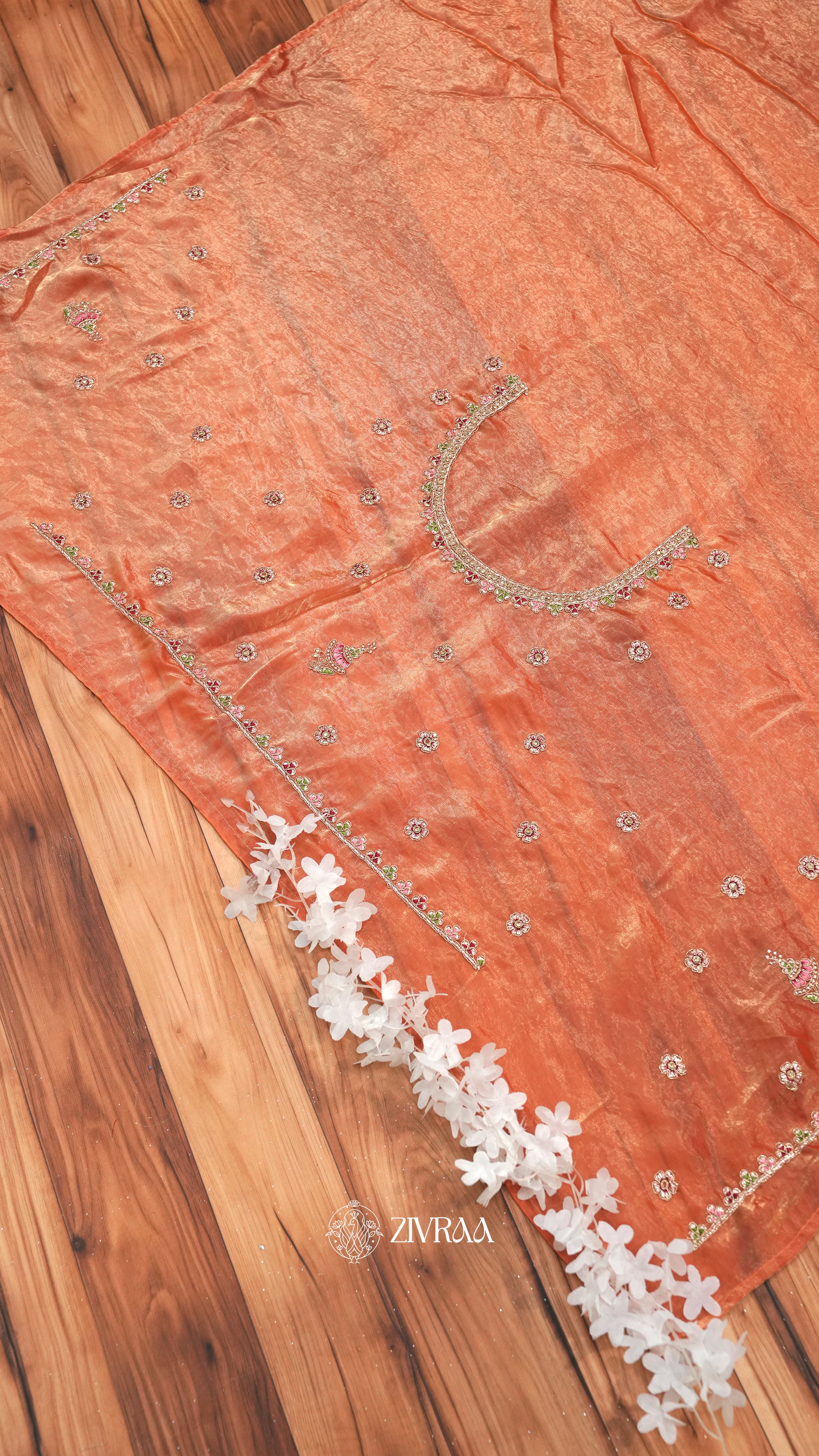 Mustard Golden Silk Saree with Heavy Floral Embroidered Border & Zari Work