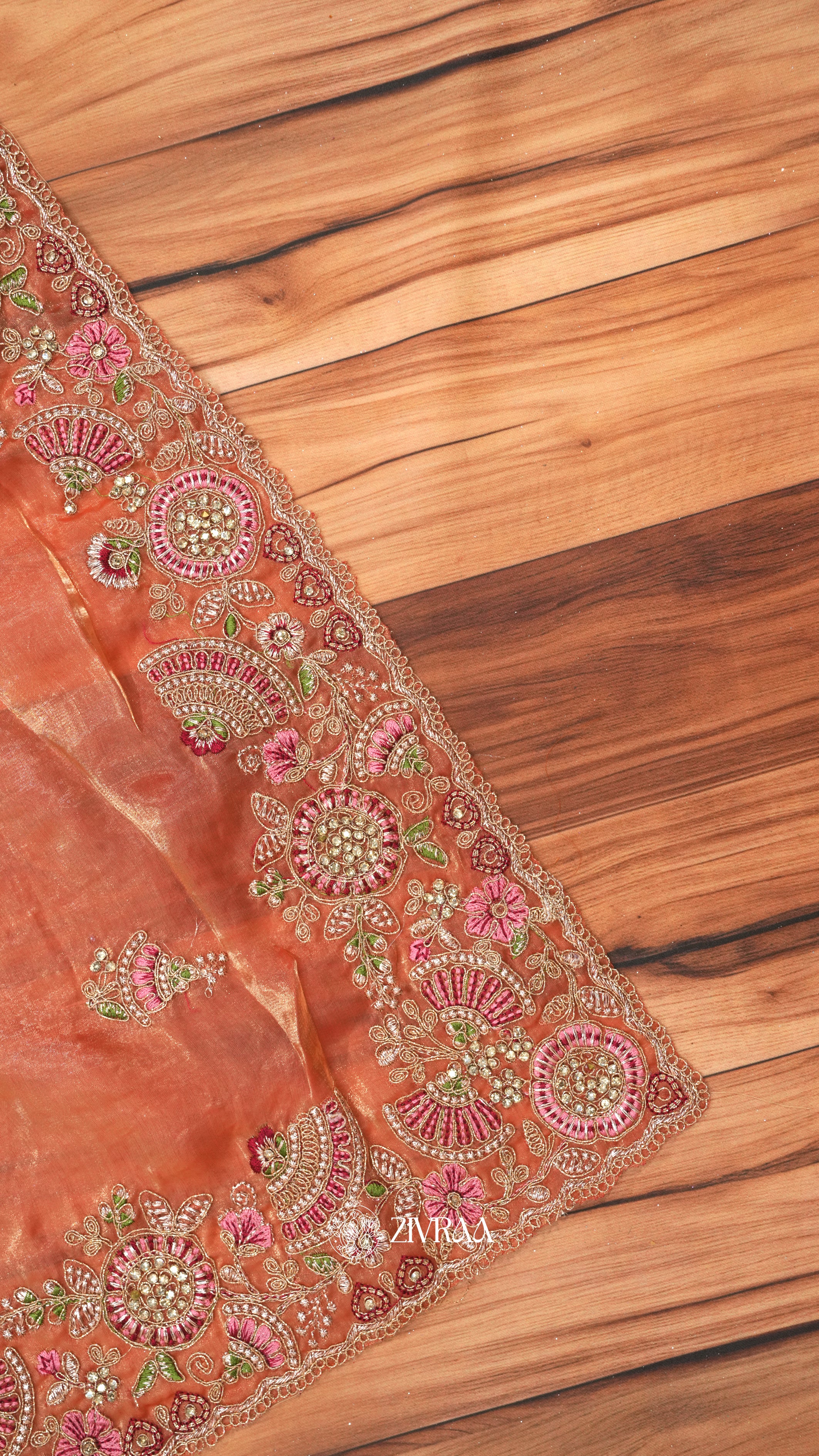 Elegant Rose Pink Silk Saree with Heavy Zari & Floral Embroidered Border