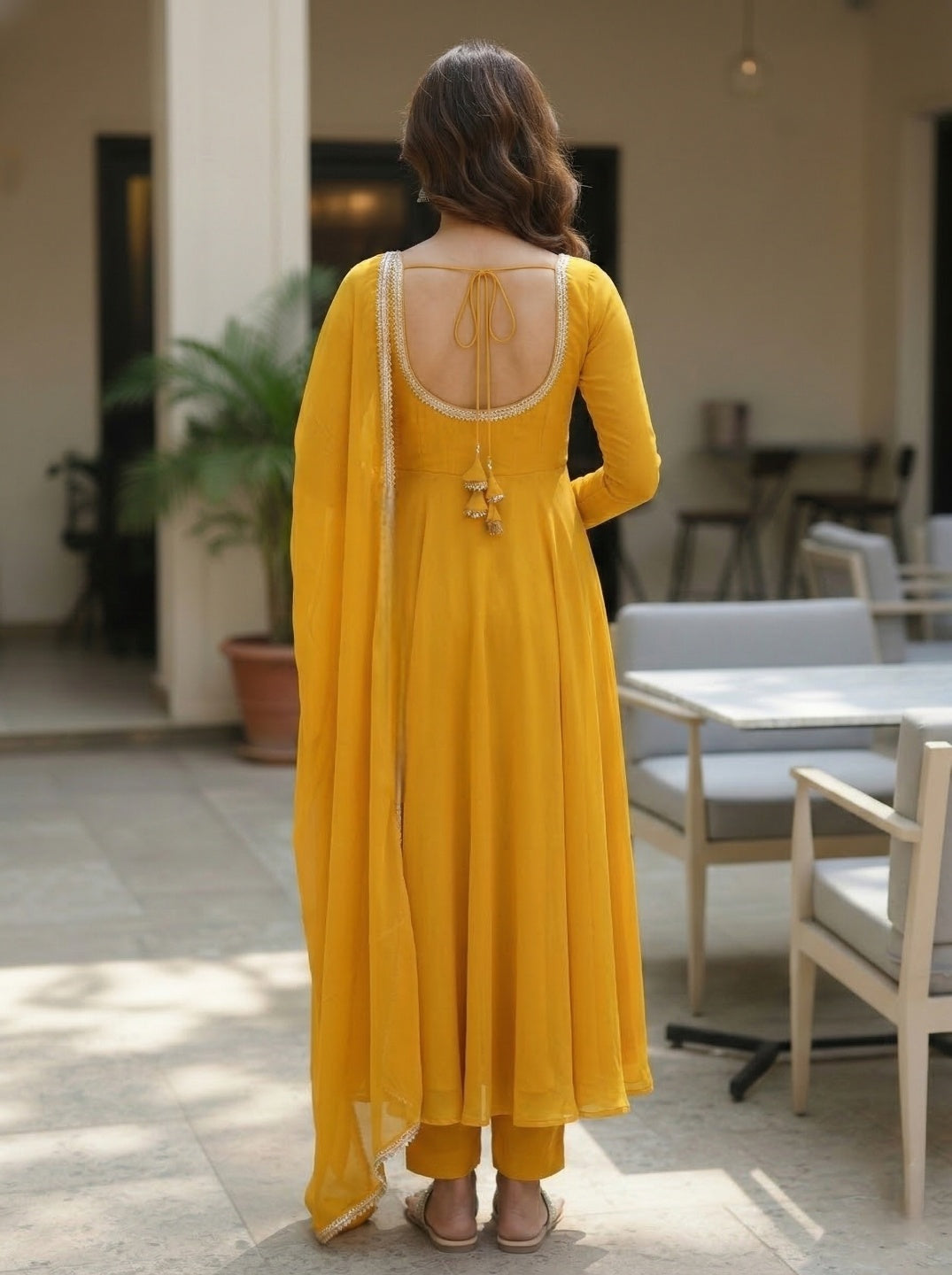 Georgette Anarkali Gown with Dupatta | Flared Festive & Wedding Wear for Women