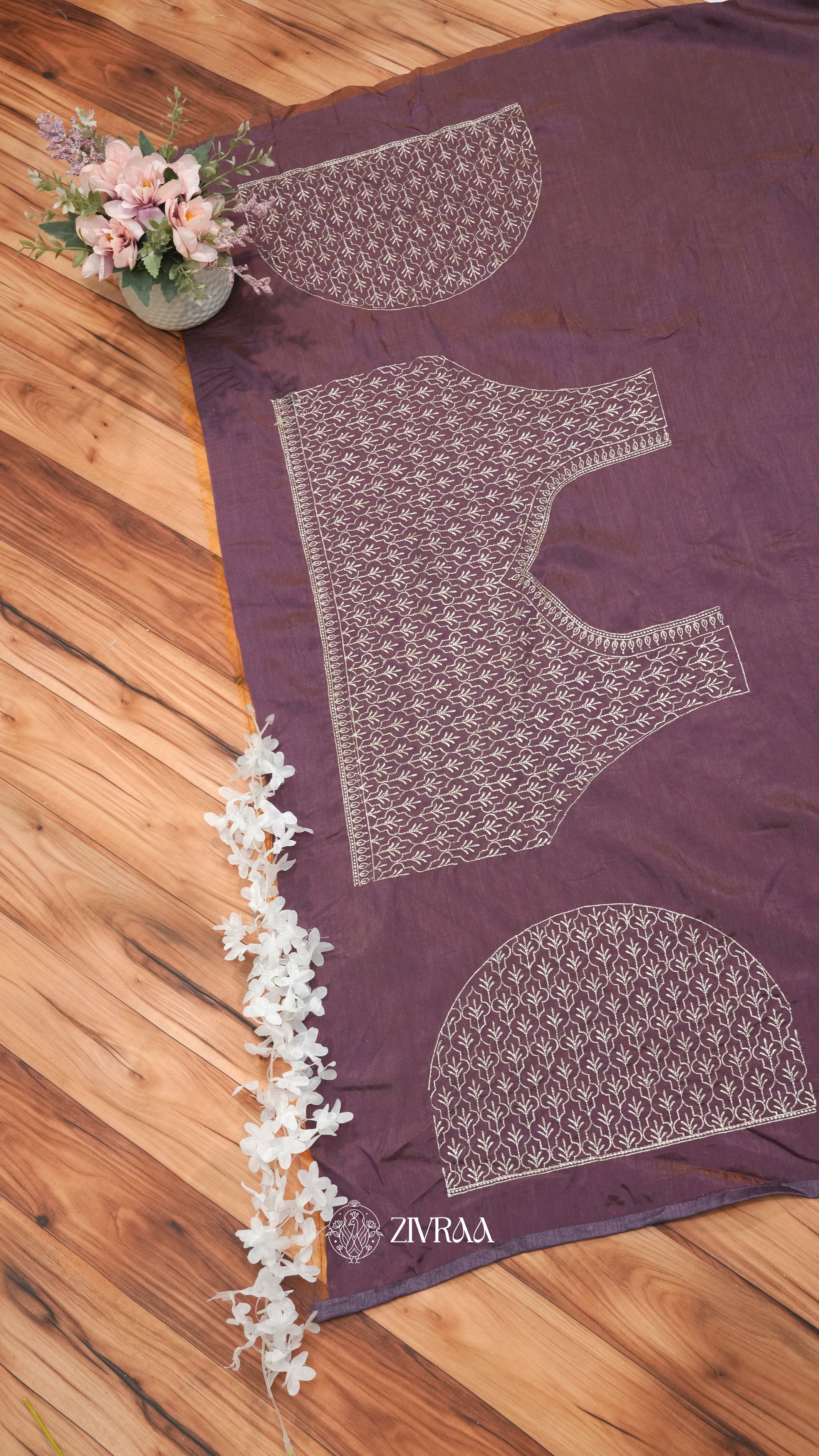 Elegant Dark pink Embroidered Saree with Traditional Border