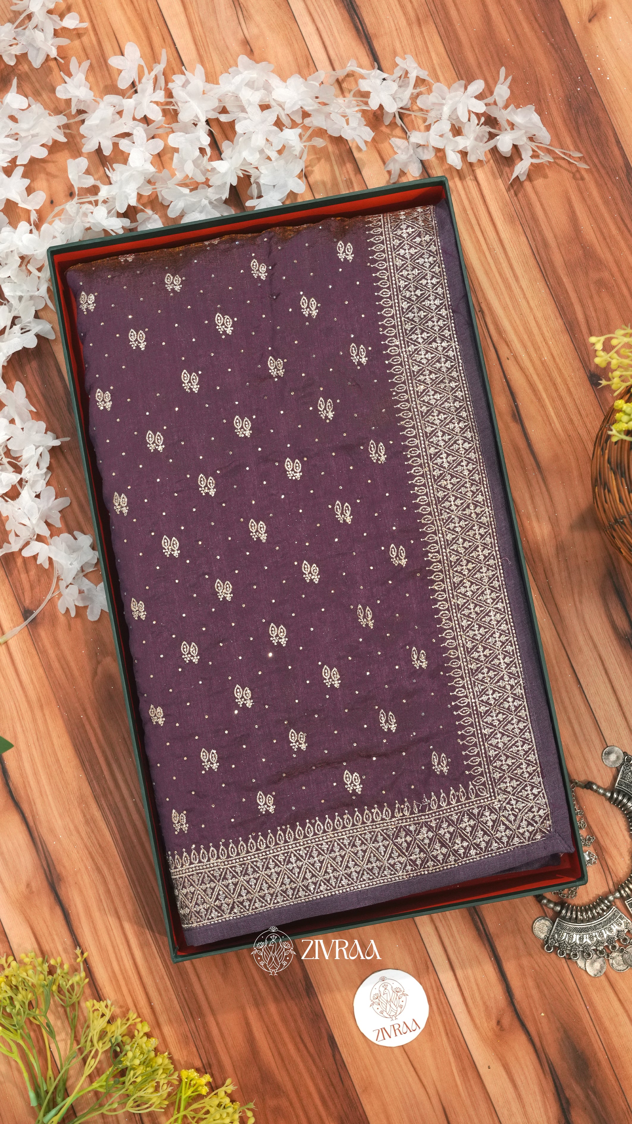 Elegant Dark Green Woven Silk Saree with Golden Motifs & Traditional Border