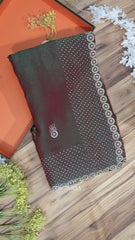 Royal Rani shimmer Swarovski Work Party Wear Saree with Elegant Border