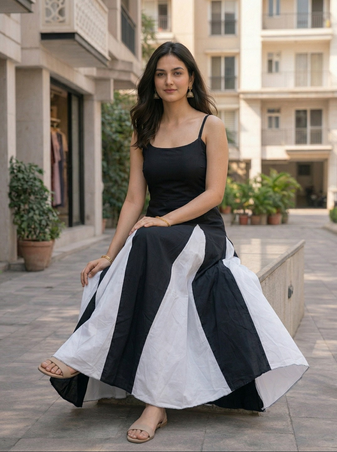 Long Kurta for Women – Sleeveless A-Line Flared Kurta for Party, Festive & Casual Wear