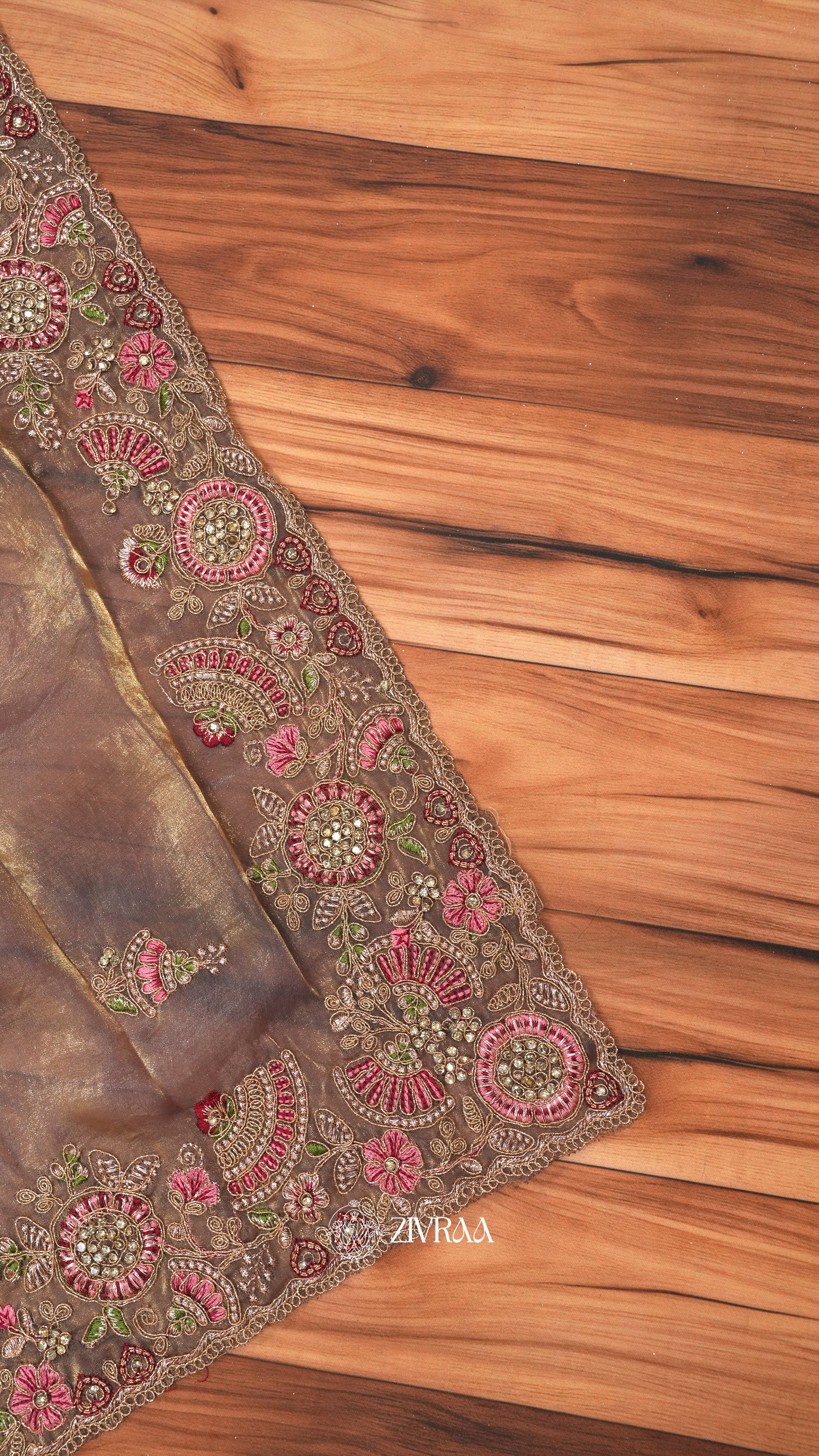 Mustard Golden Silk Saree with Heavy Floral Embroidered Border & Zari Work