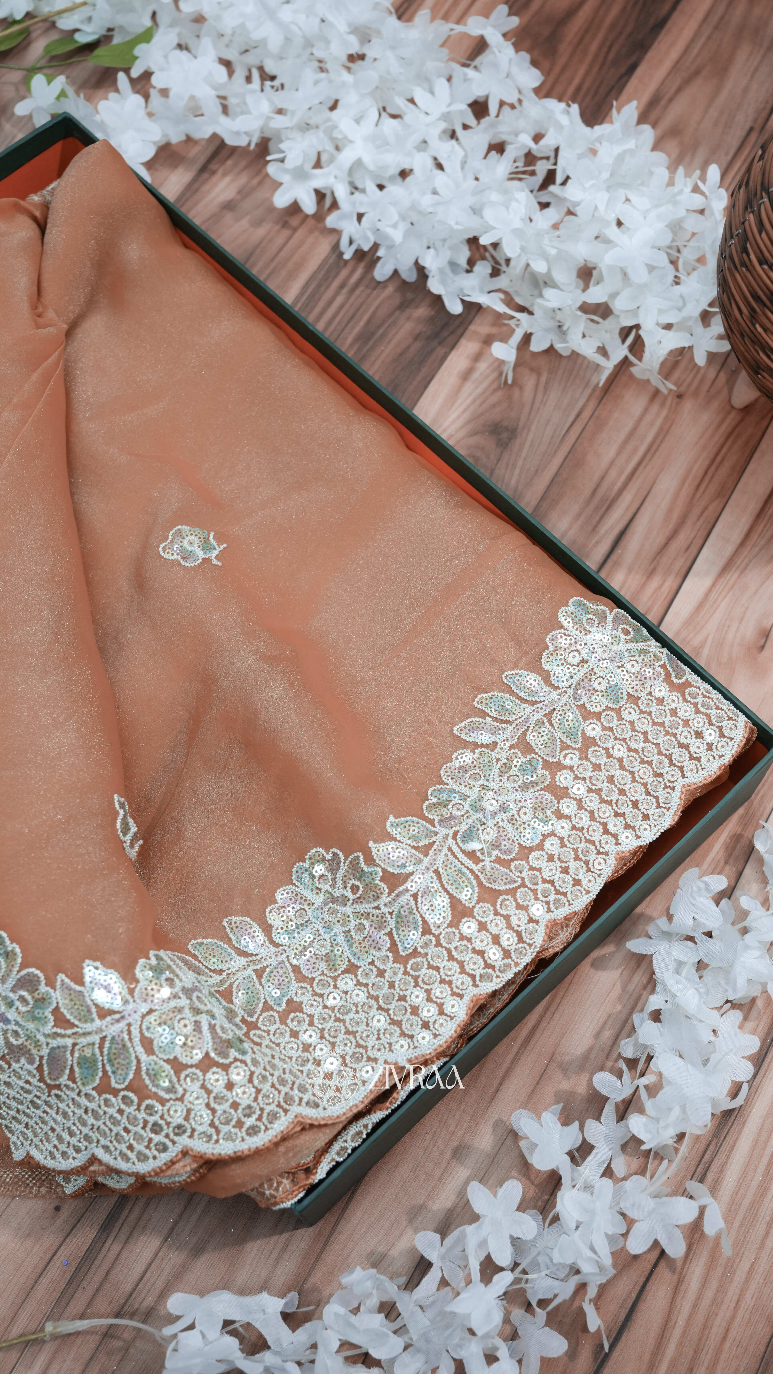 Mustard Yellow Embroidered Saree with Elegant Lace Border