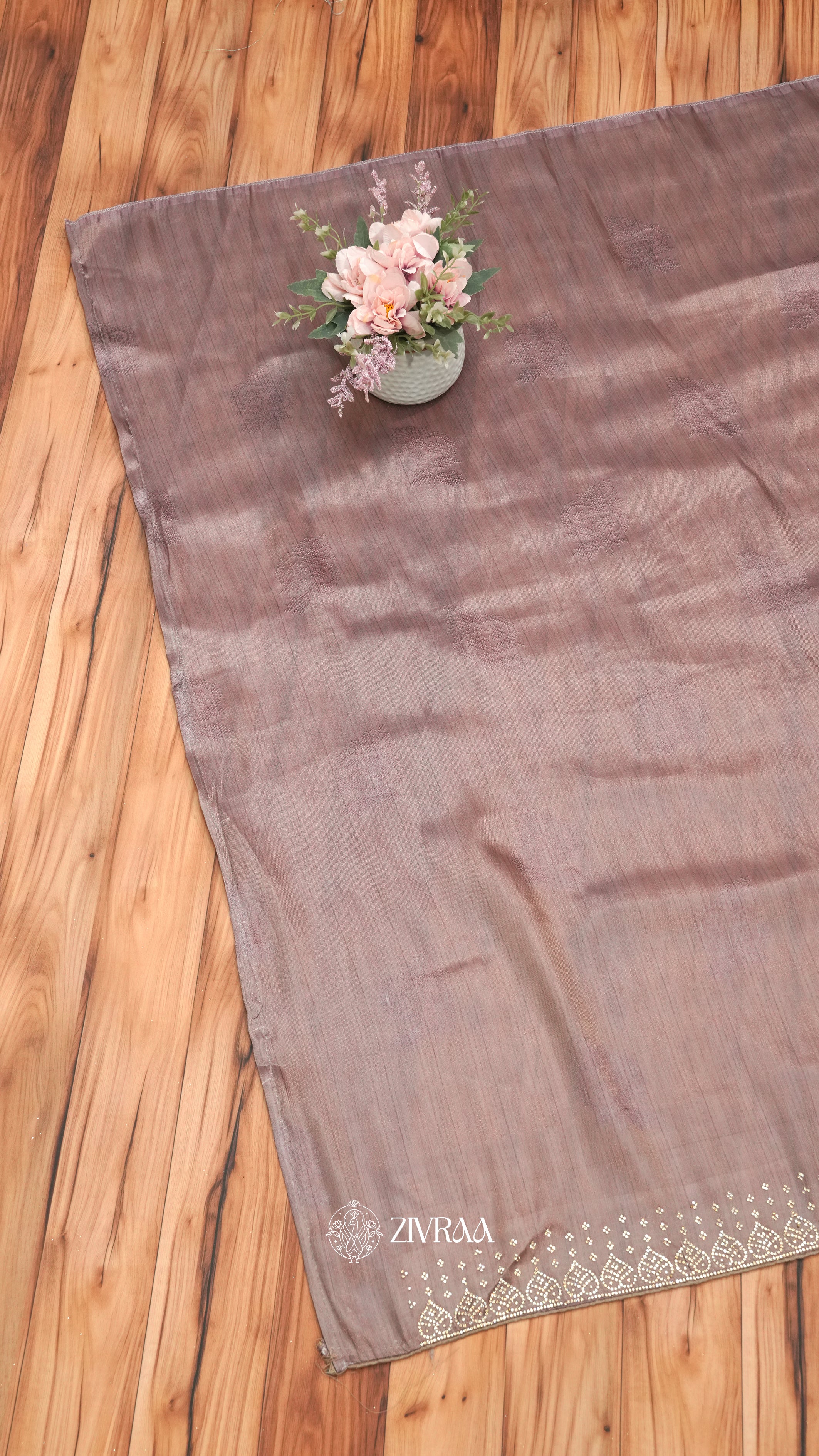 Olive Green Folk Art Printed Saree with Traditional Dance Motif & Embellished Border