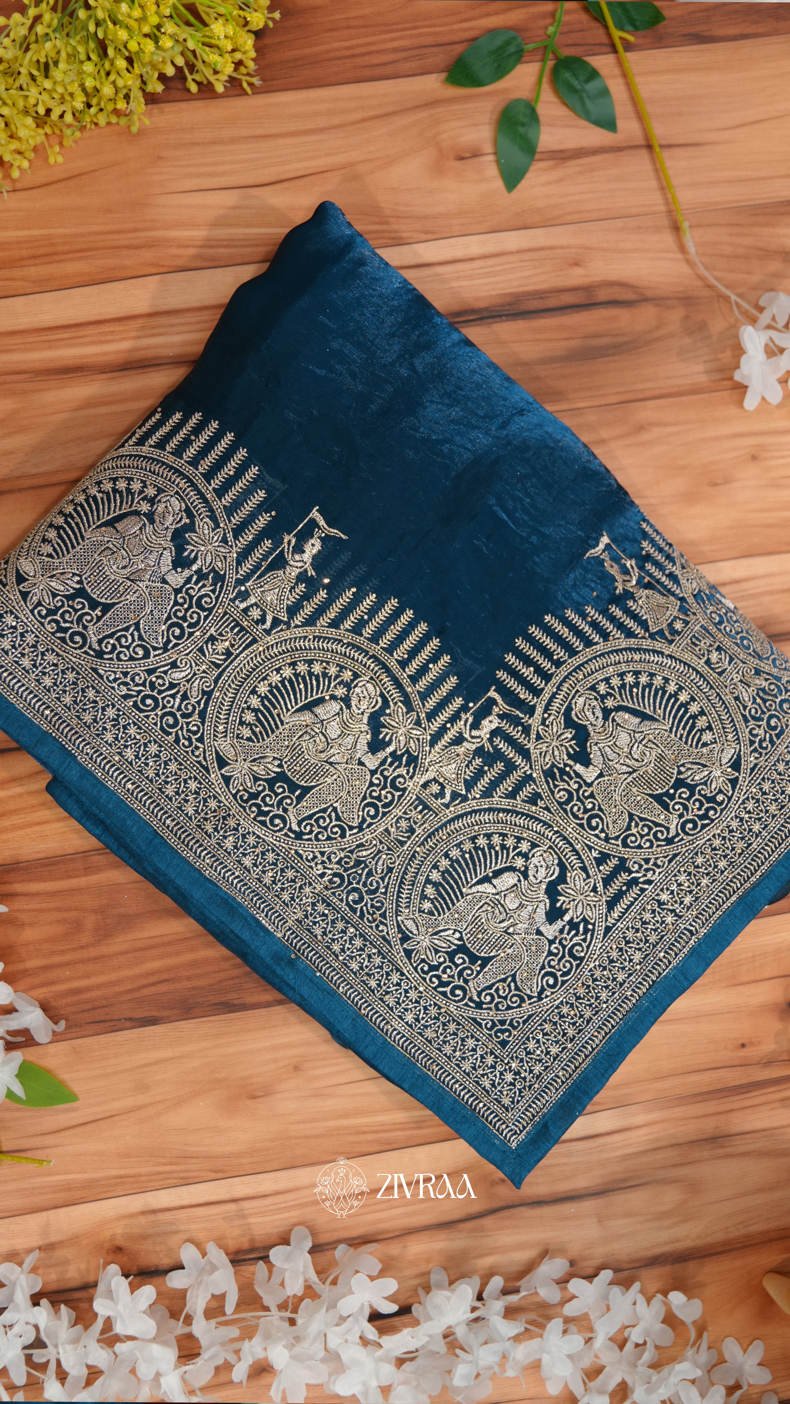 Elegant Purple Silk Saree with Silver Zari Traditional Motif Border