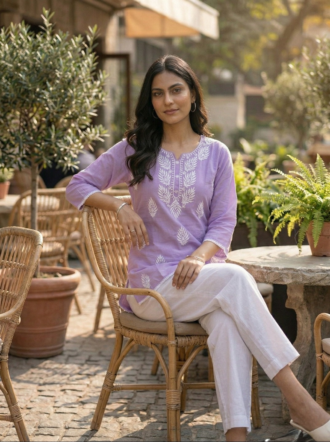 Women Embroidered Cotton Kurti | Straight Fit Magic Cotton Ethnic Top | Casual & Daily Wear Kurti