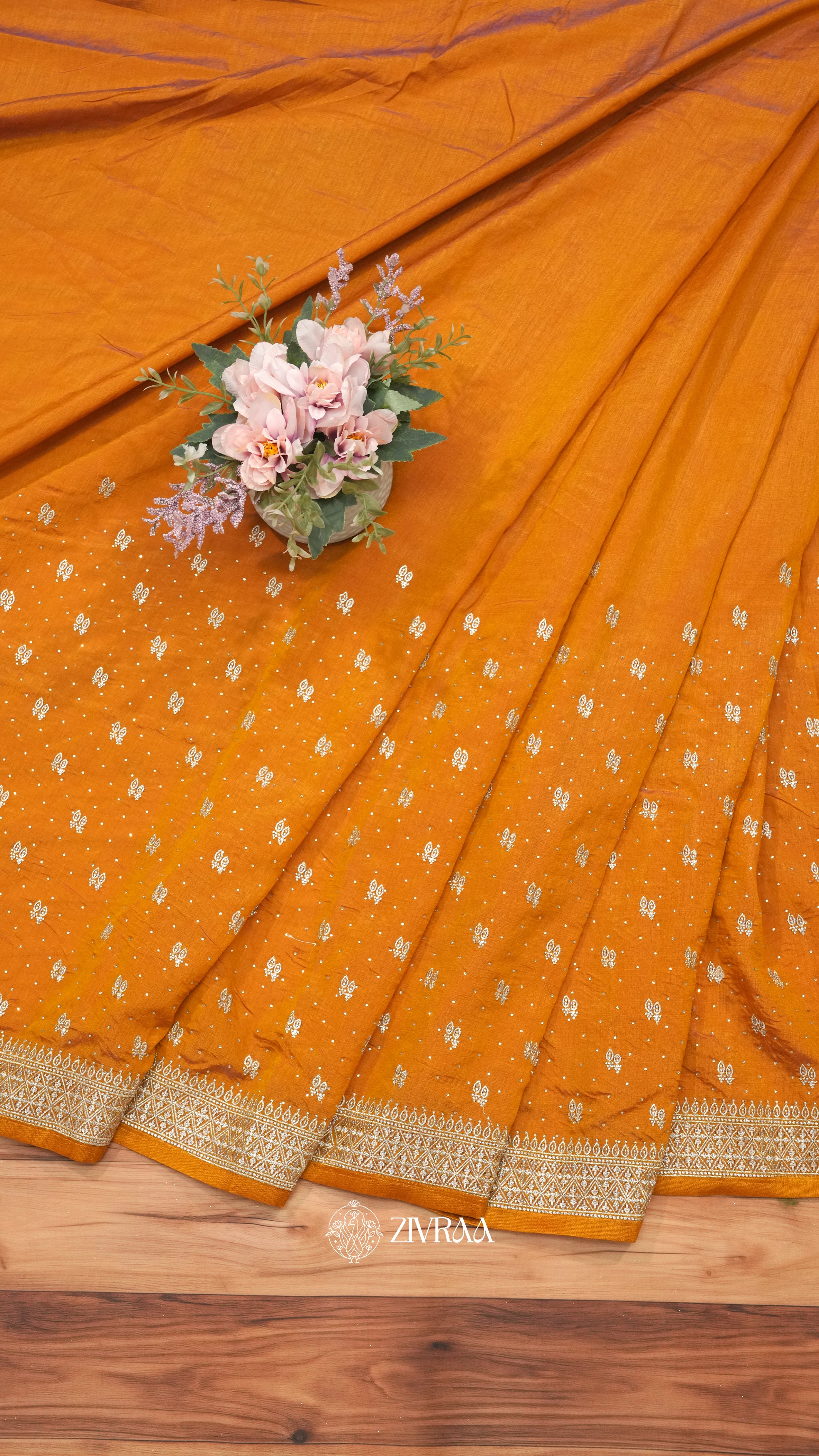 Elegant Dark Green Woven Silk Saree with Golden Motifs & Traditional Border