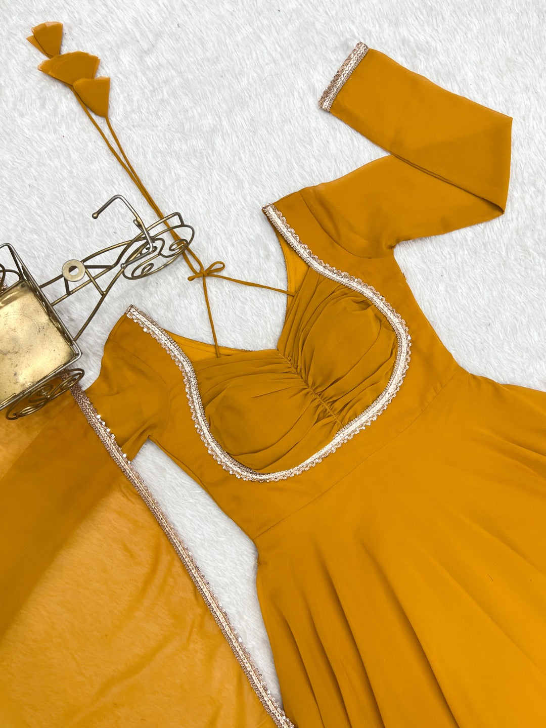 Georgette Anarkali Gown with Dupatta | Flared Festive & Wedding Wear for Women