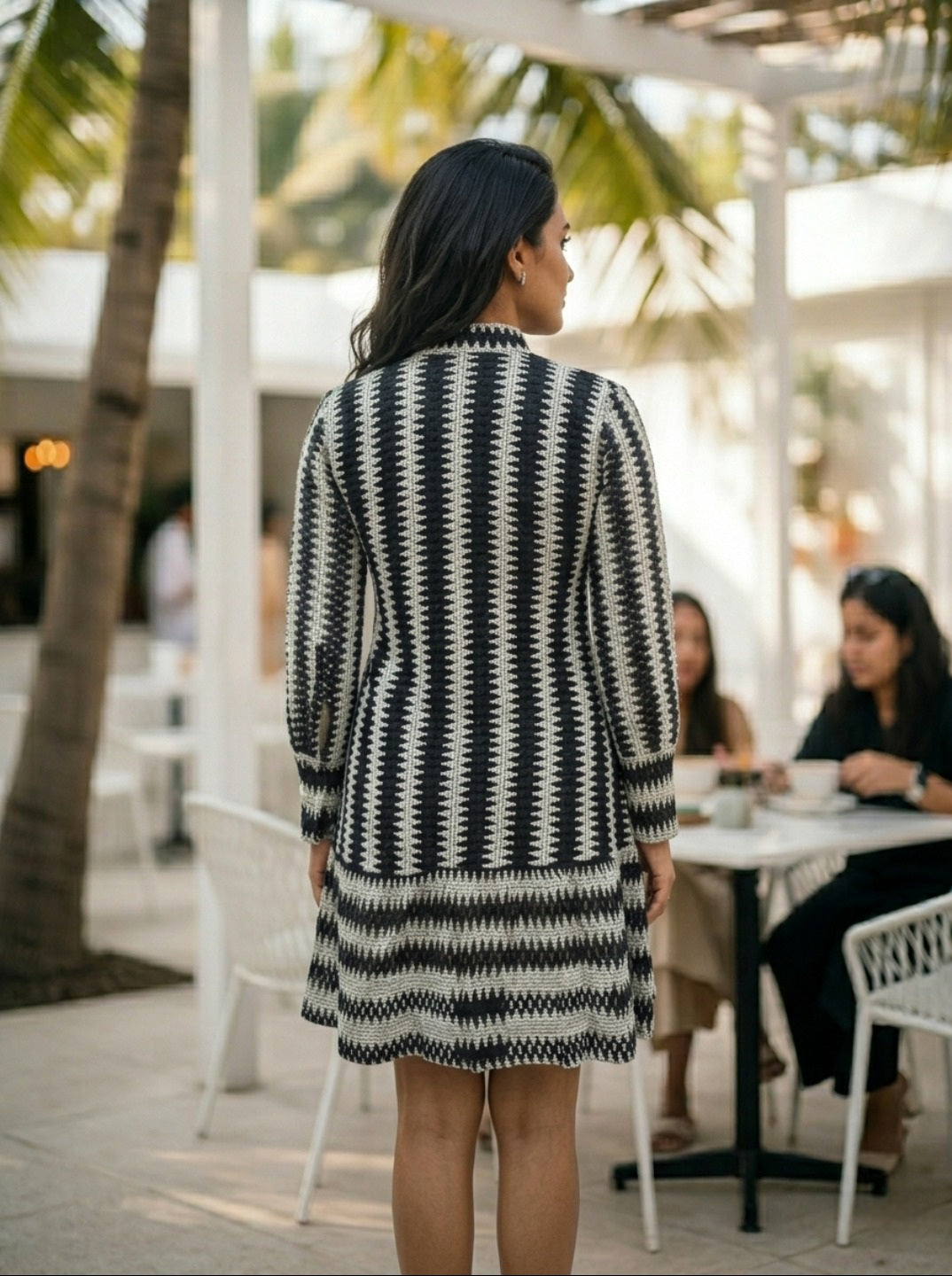 Striped Kurti for Women – Full Sleeve Short Kurti Dress, Regular Fit Casual Office Wear Ethnic Top