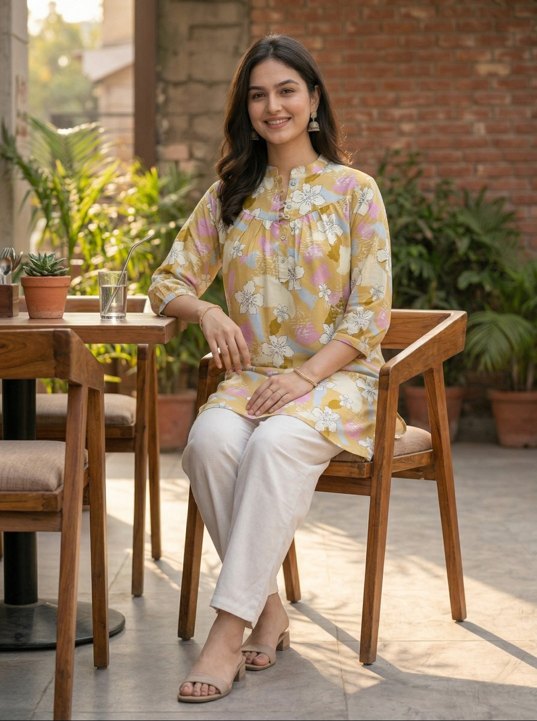 Women Floral Printed Cotton Kurti | Summer Trend 2026 Straight Fit Ethnic Kurta for Office Wear, Daily Wear & Casual Chic Look (1 Piece Only)