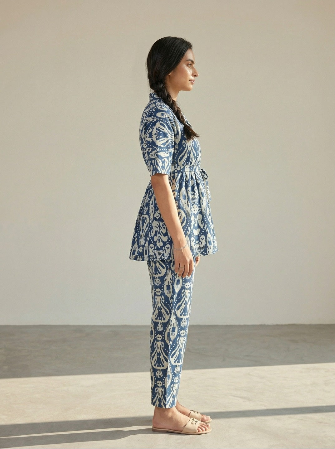 Women’s Ethnic Printed Co-Ord Set | with Peplum Top & Palazzo Pants