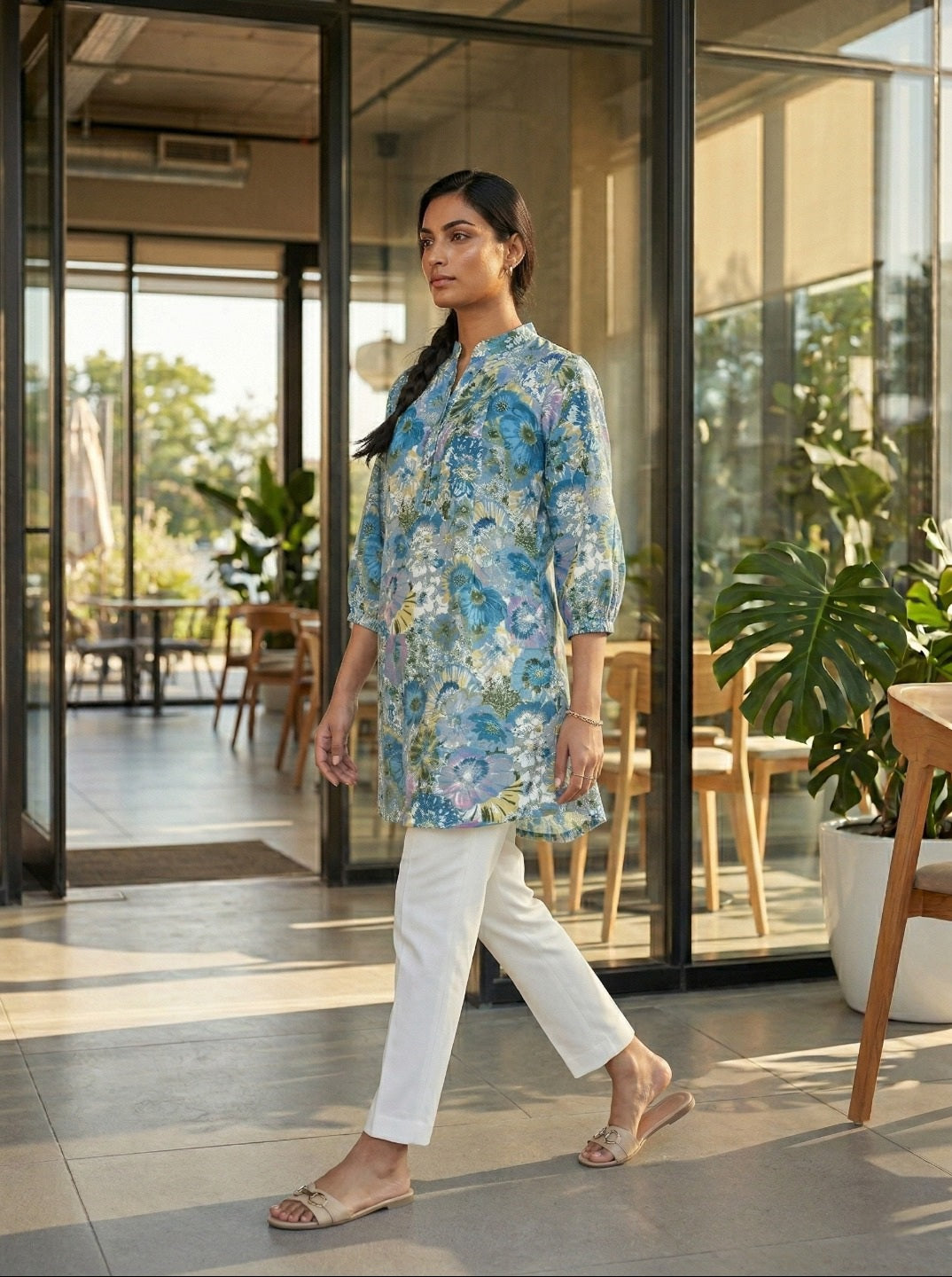 Women Floral Printed Cotton Kurti | Summer Trend 2026 Straight Fit Ethnic Kurta for Office Wear, Daily Wear & Casual Chic Look (1 Piece Only)