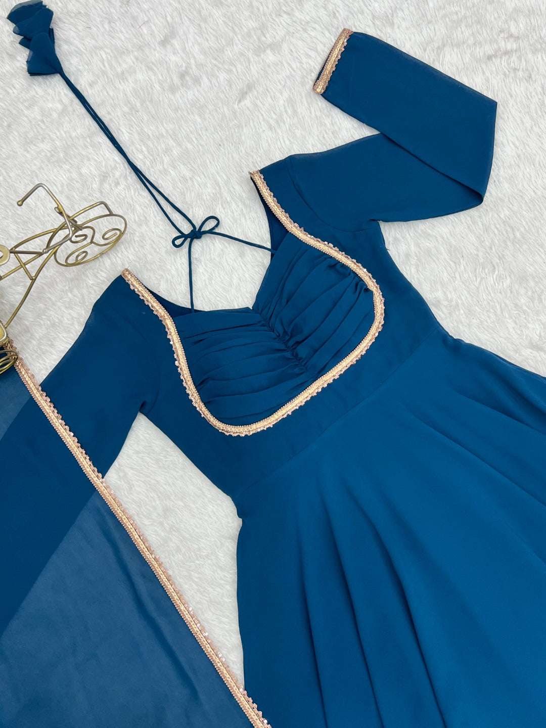 Georgette Anarkali Gown with Dupatta | Flared Festive & Wedding Wear for Women