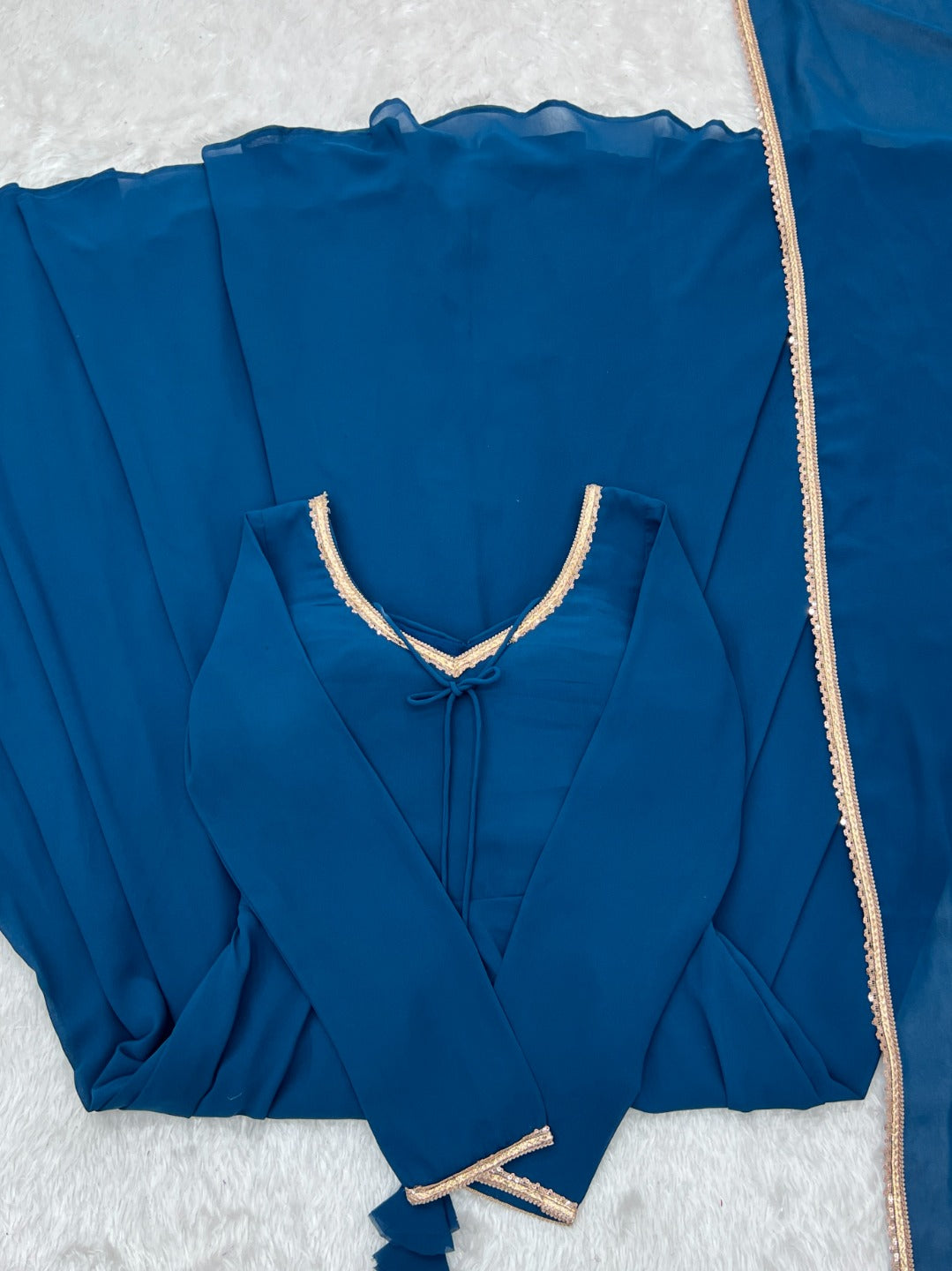 Georgette Anarkali Gown with Dupatta | Flared Festive & Wedding Wear for Women