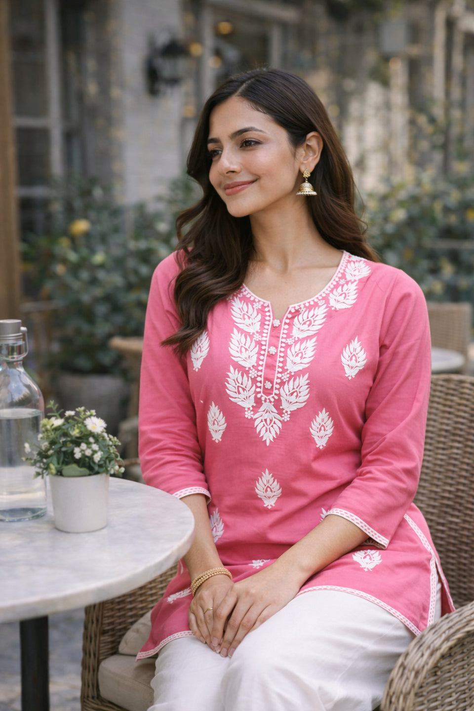 Elegant Pink Printed Kurti for Women – Stylish Ethnic Casual Wear
