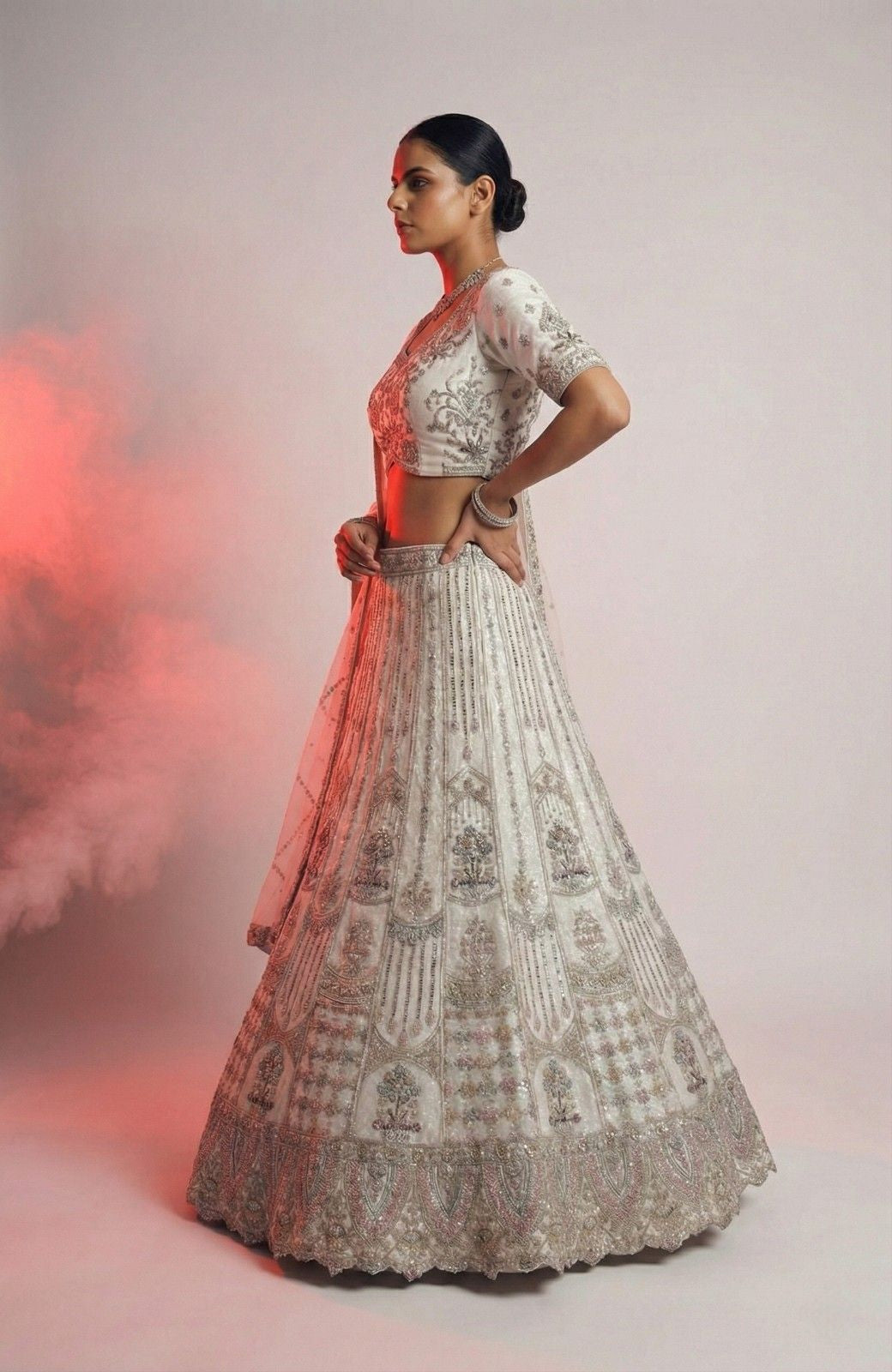 Lavender Embroidered Lehenga Choli with Net Dupatta Festive Wear