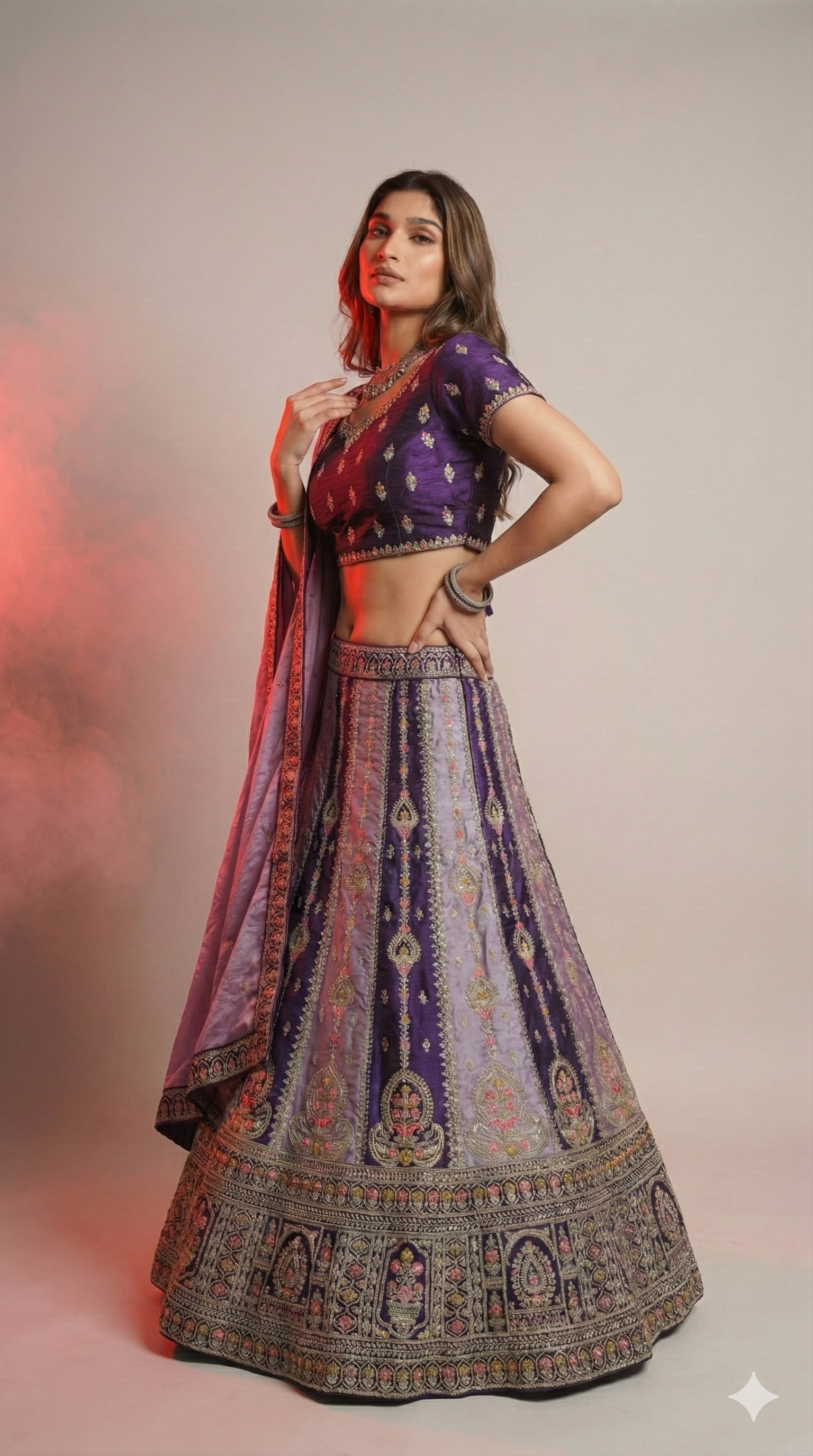Royal Purple & Lavender Embroidered Lehenga Choli with Dupatta – Festive Wear