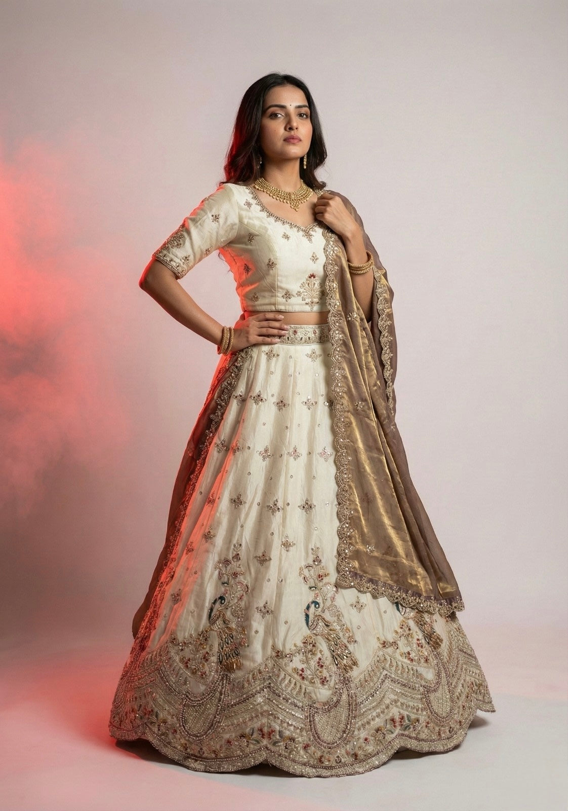 Lavender Dupatta Viscose Silk Lehenga Choli Set with Embroidery & Jarkan Work – Party Wear | Wedding & Festive Collection