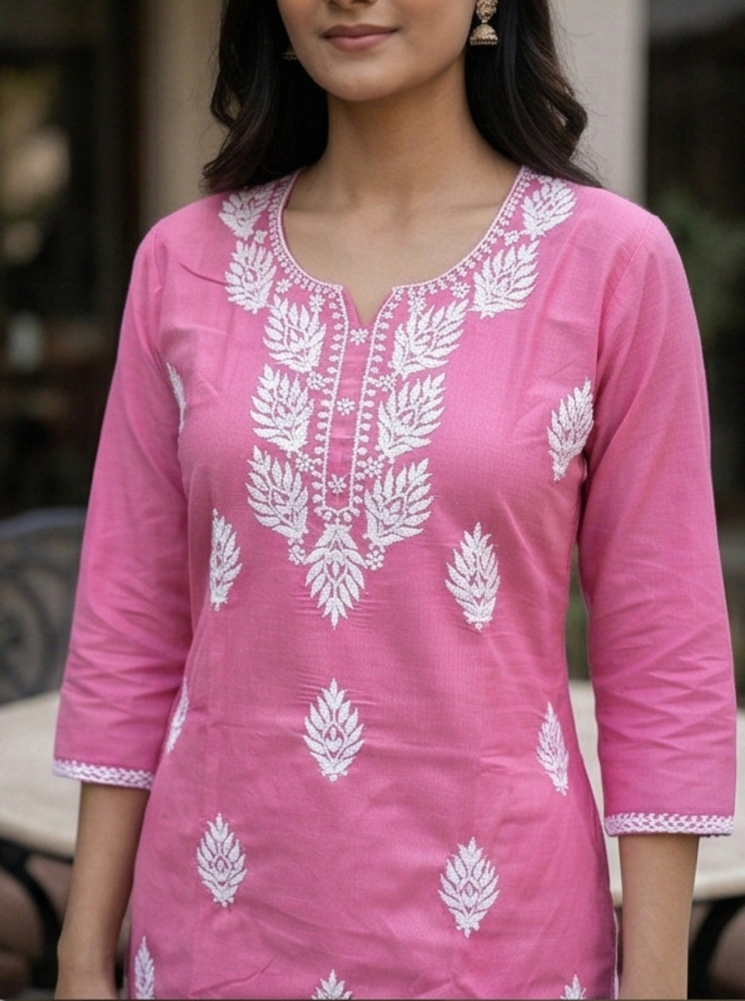 Elegant Pink Printed Kurti for Women – Stylish Ethnic Casual Wear