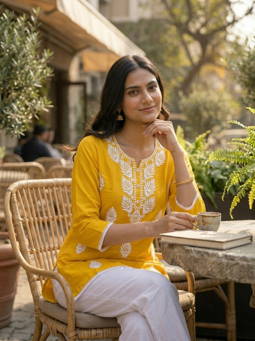 Stylish Mustard Printed Kurti for Women – Elegant Ethnic Short Kurti