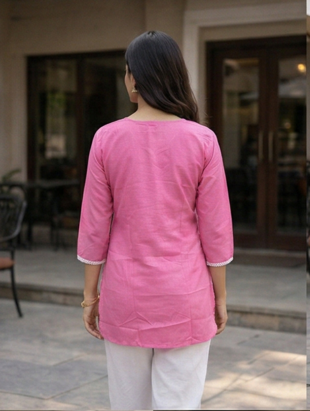 Elegant Pink Printed Kurti for Women – Stylish Ethnic Casual Wear