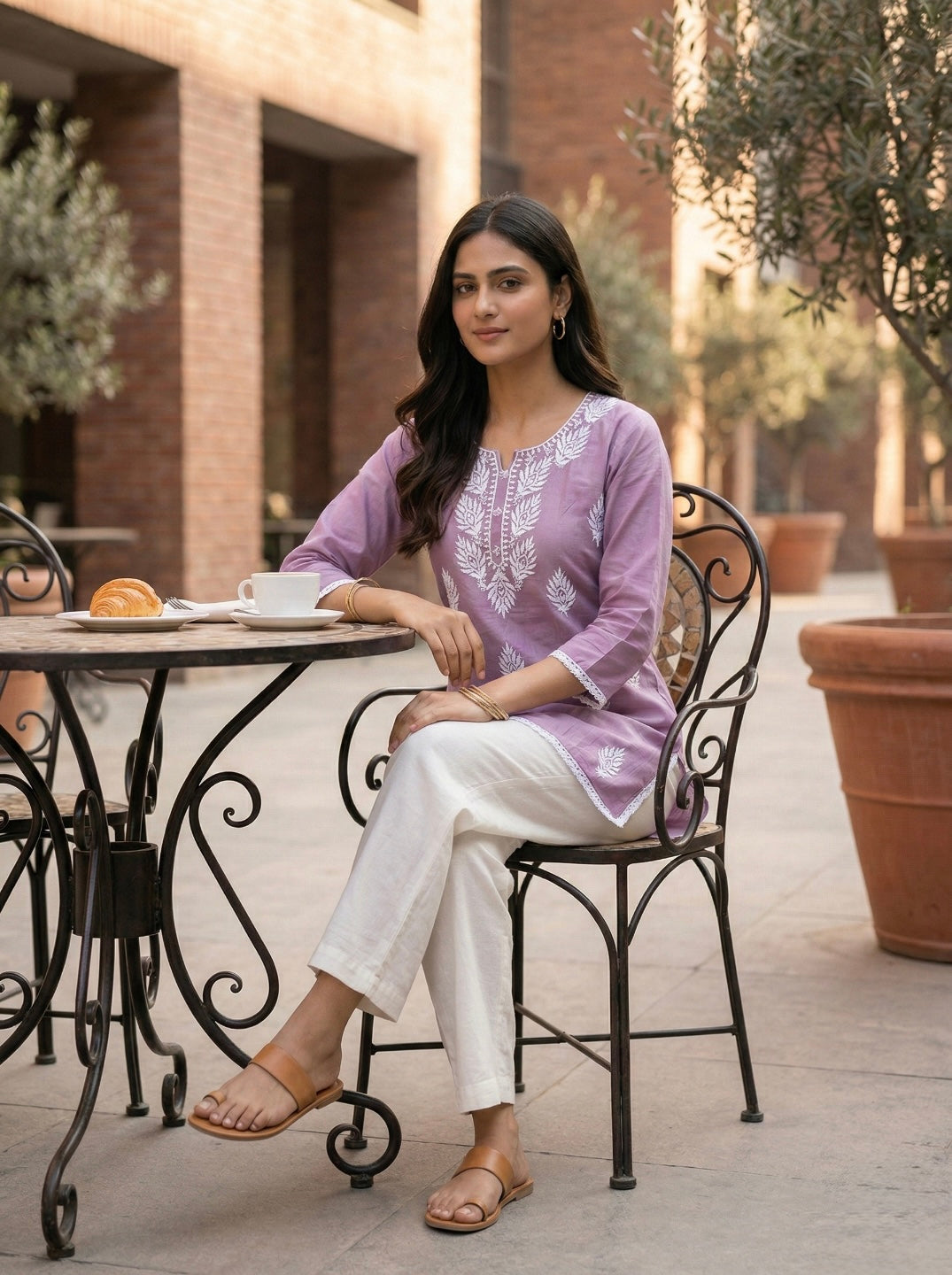 Elegant Lavender Printed Kurti for Women – Stylish Ethnic Short Kurti