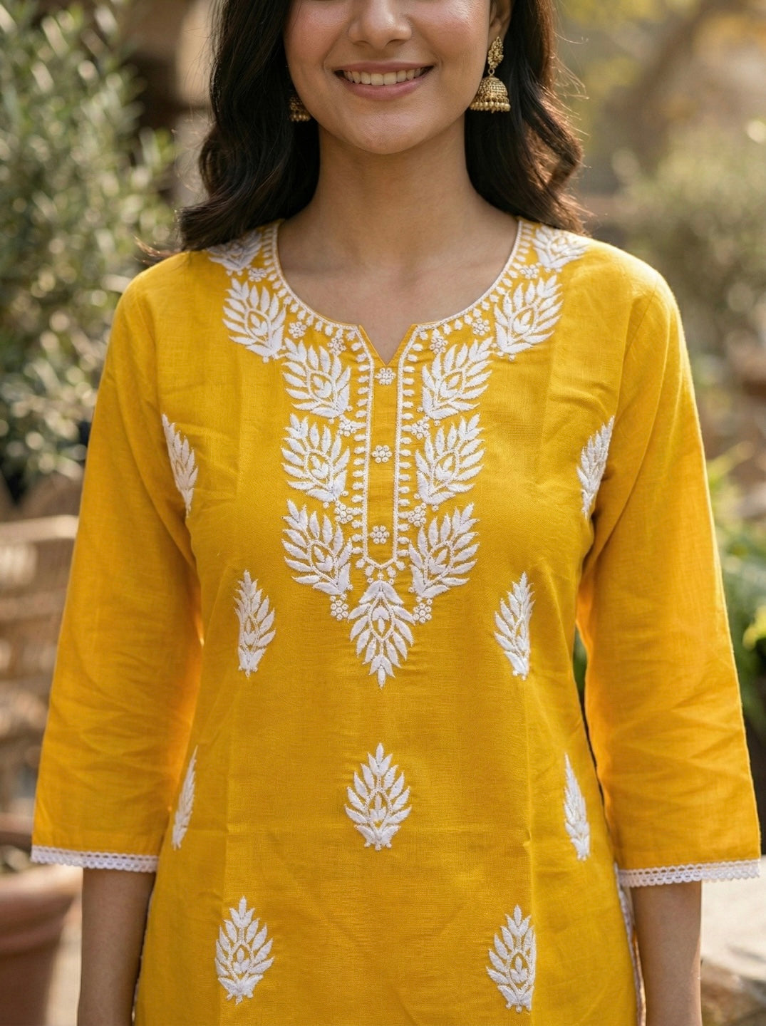 Stylish Mustard Printed Kurti for Women – Elegant Ethnic Short Kurti
