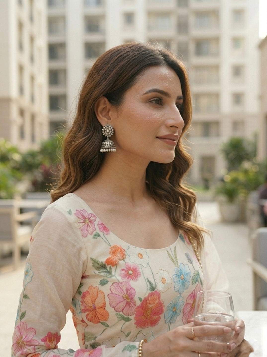 Floral Organza Silk Kurta Set for Women | Elegant Designer 3 Piece Ethnic Wear