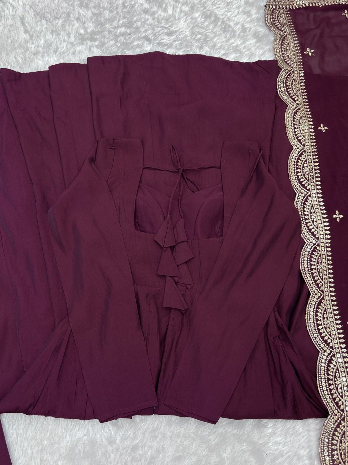 Classic Maroon Chanderi Silk Kurta Set with Embroidered Dupatta | Wedding & Festive Wear for Women