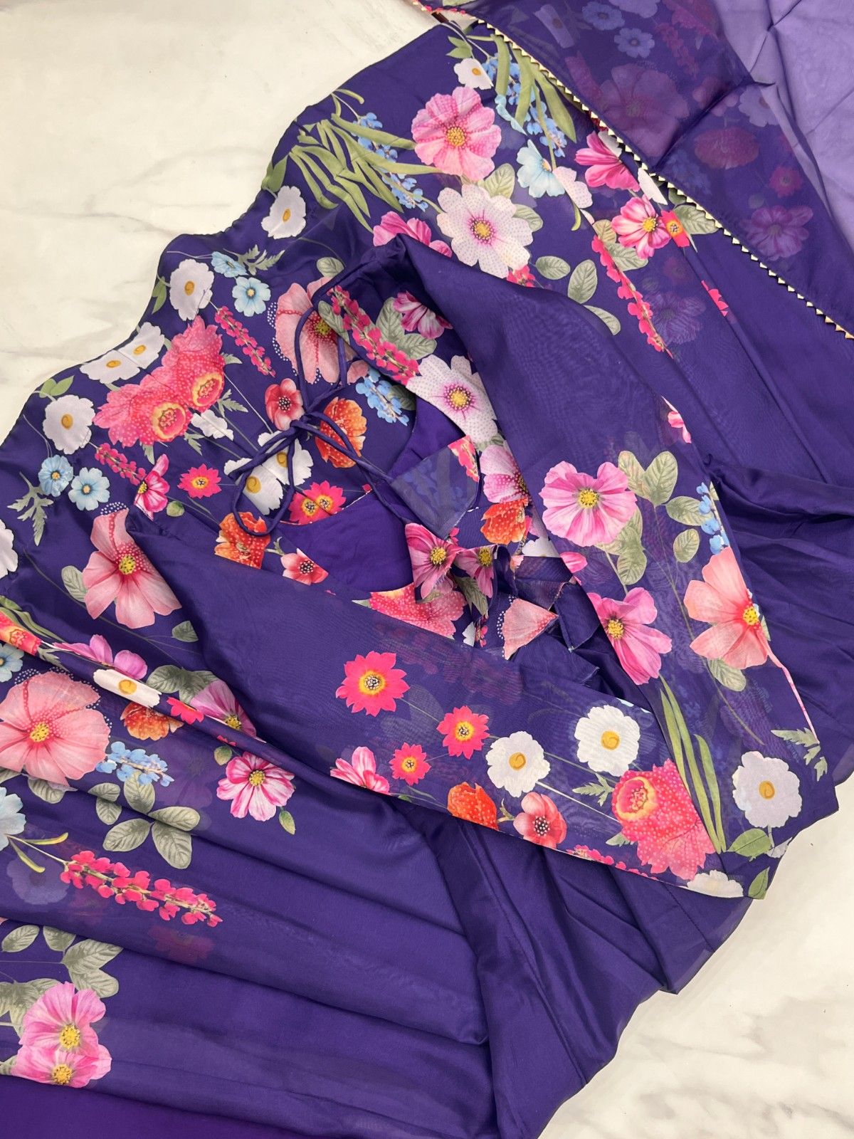 Floral Organza Silk Kurta Set for Women | Premium Party Wear 3 Piece Designer Suit
