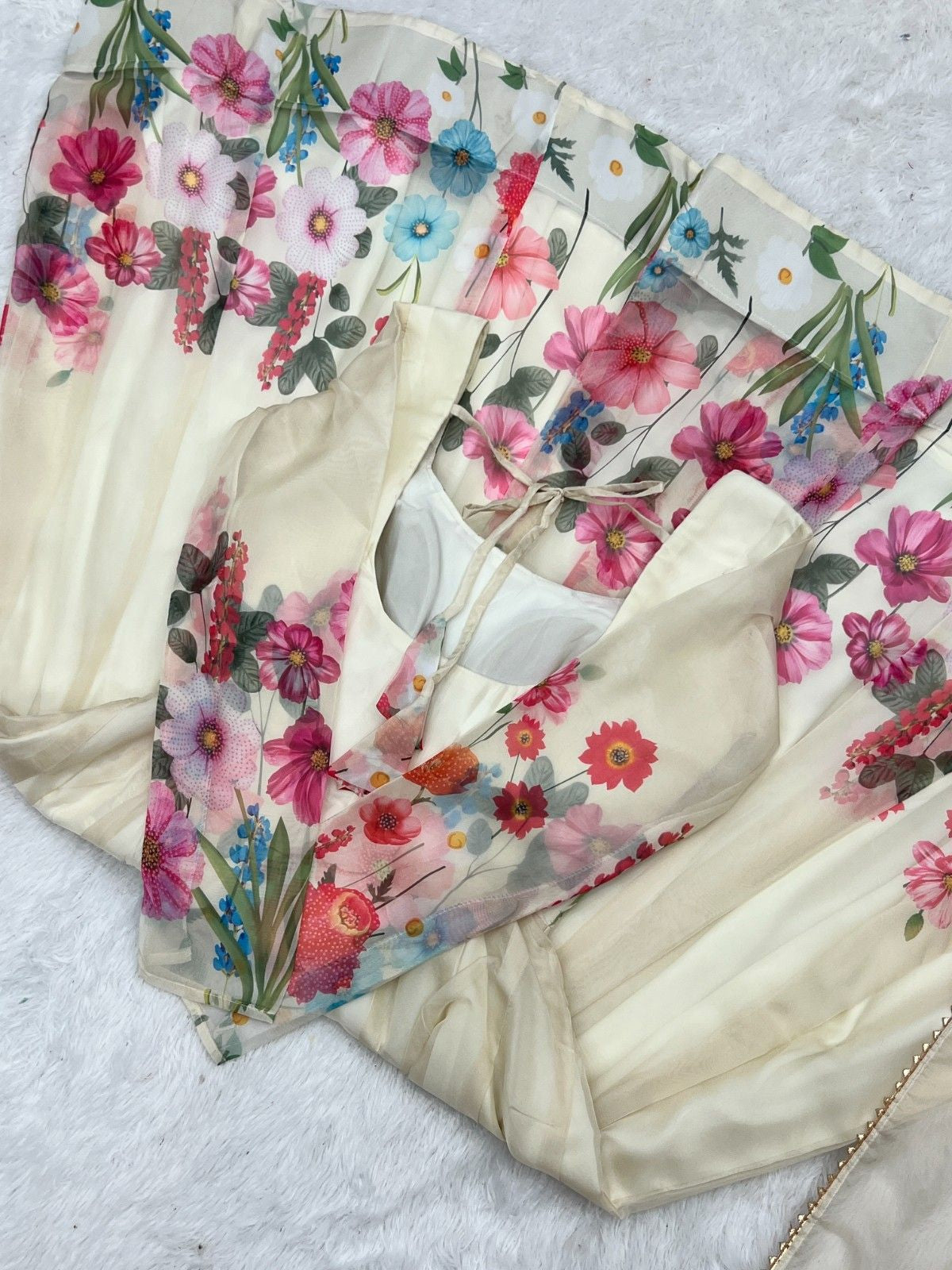 Floral Organza Silk Kurta Set for Women | Premium Party Wear 3 Piece Designer Suit
