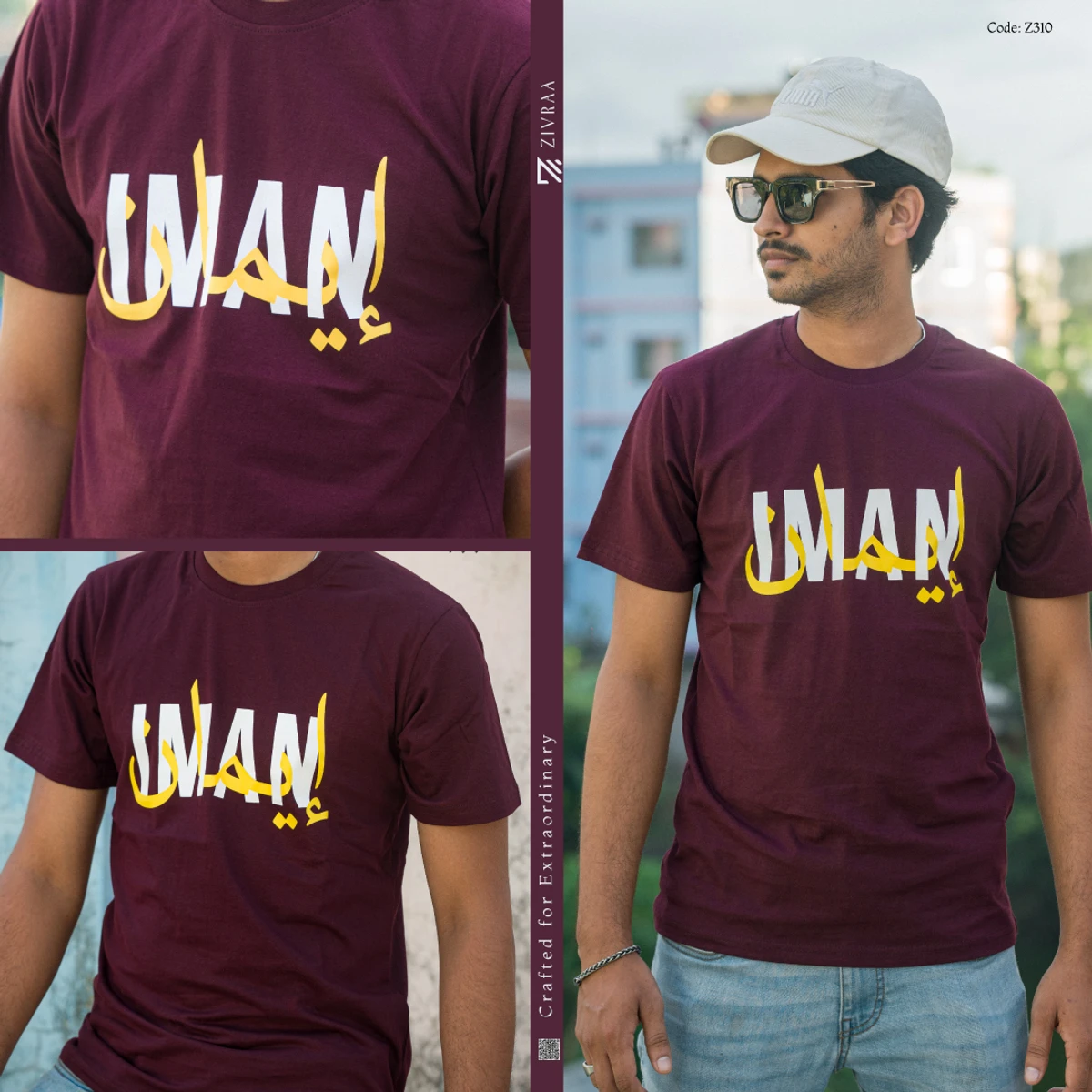 Mens Premium Printed T-shirt- Maroon 2